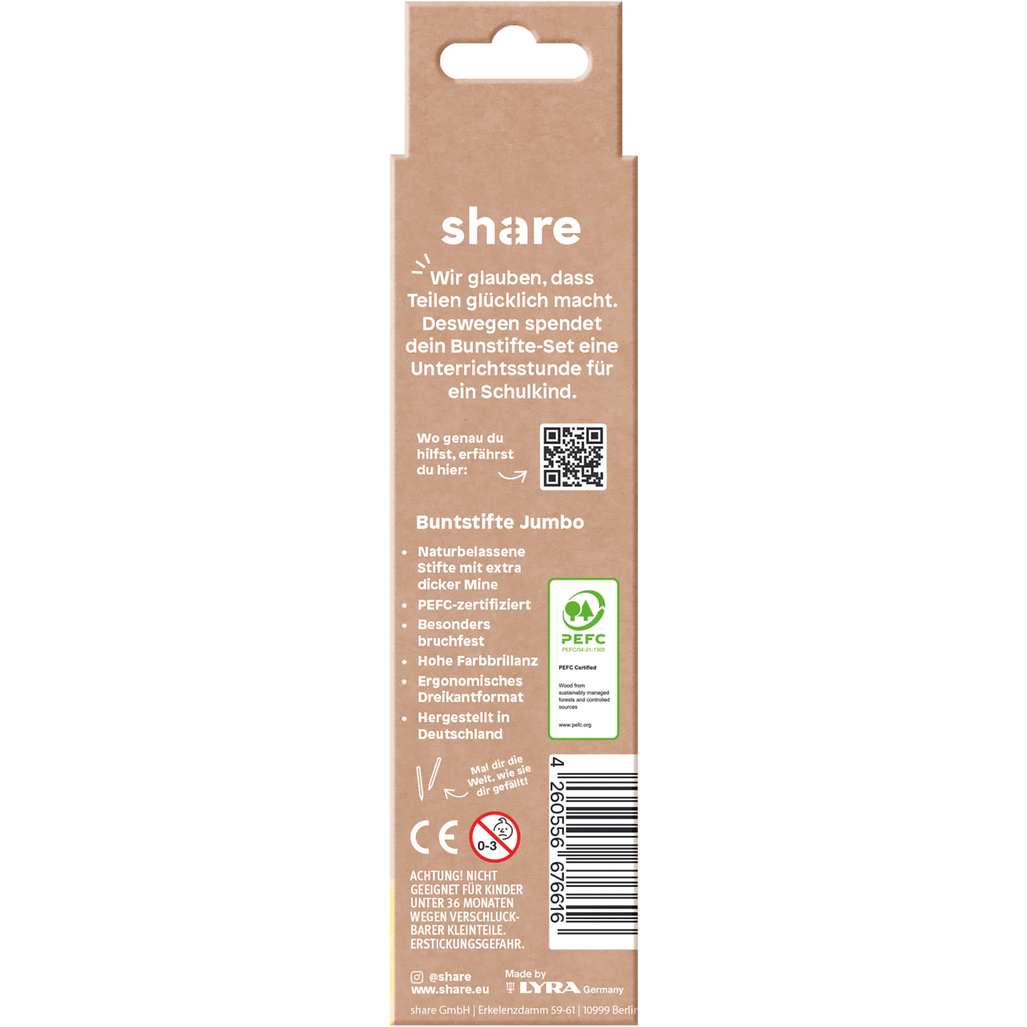 share Buntstift Jumbo farbig sortiert 5 St./Pack.