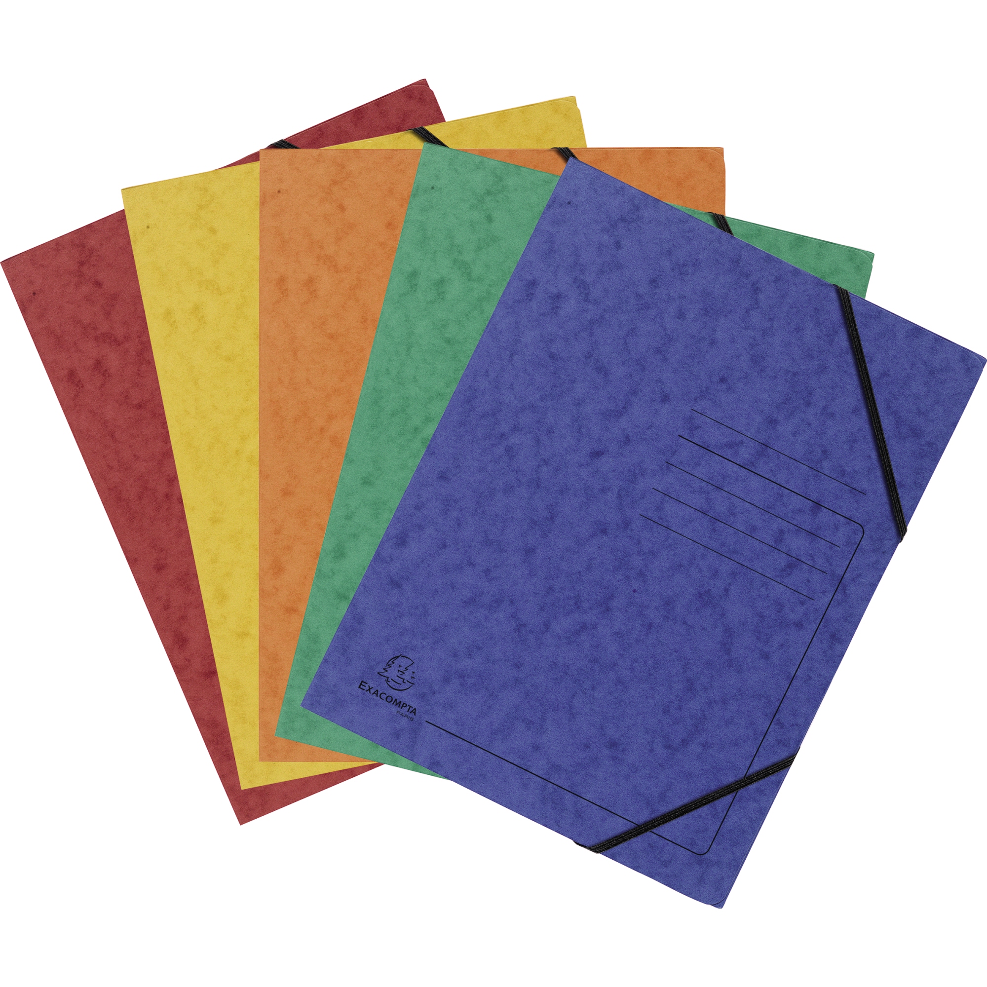 Exacompta Eckspanner DIN A4 Colorspankarton blau, gelb, grün, orange, rot 5 St./Pack.
