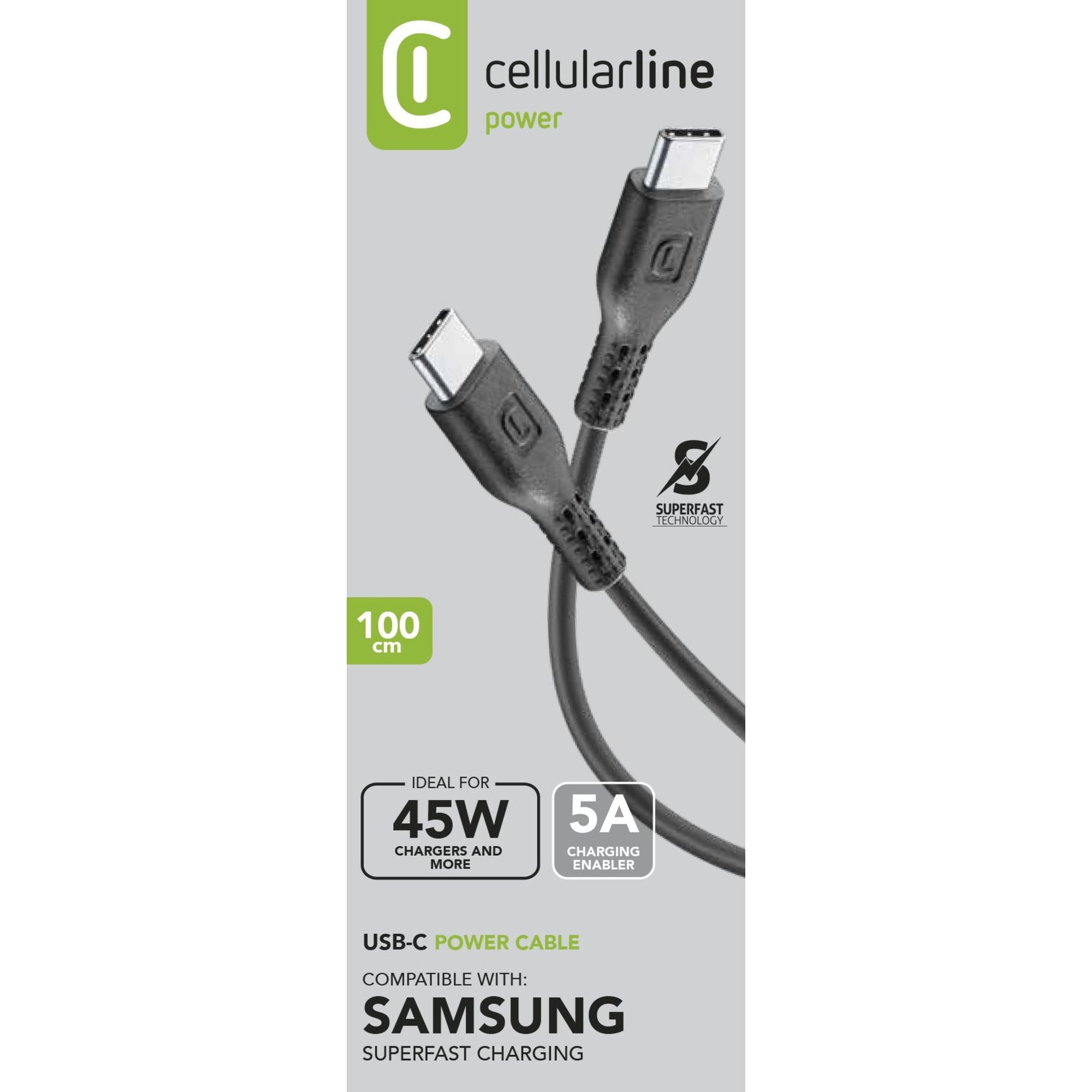 cellularline USB-Kabel Power 1,2m schwarz