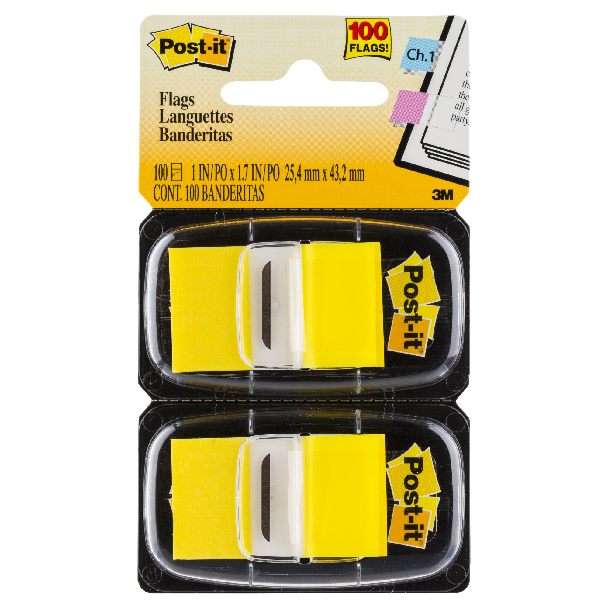 Post-it® Haftstreifen Index Standard 43,2 x 25,4 mm (B x H) gelb 50 Bl./Block 2 Block/Pack.