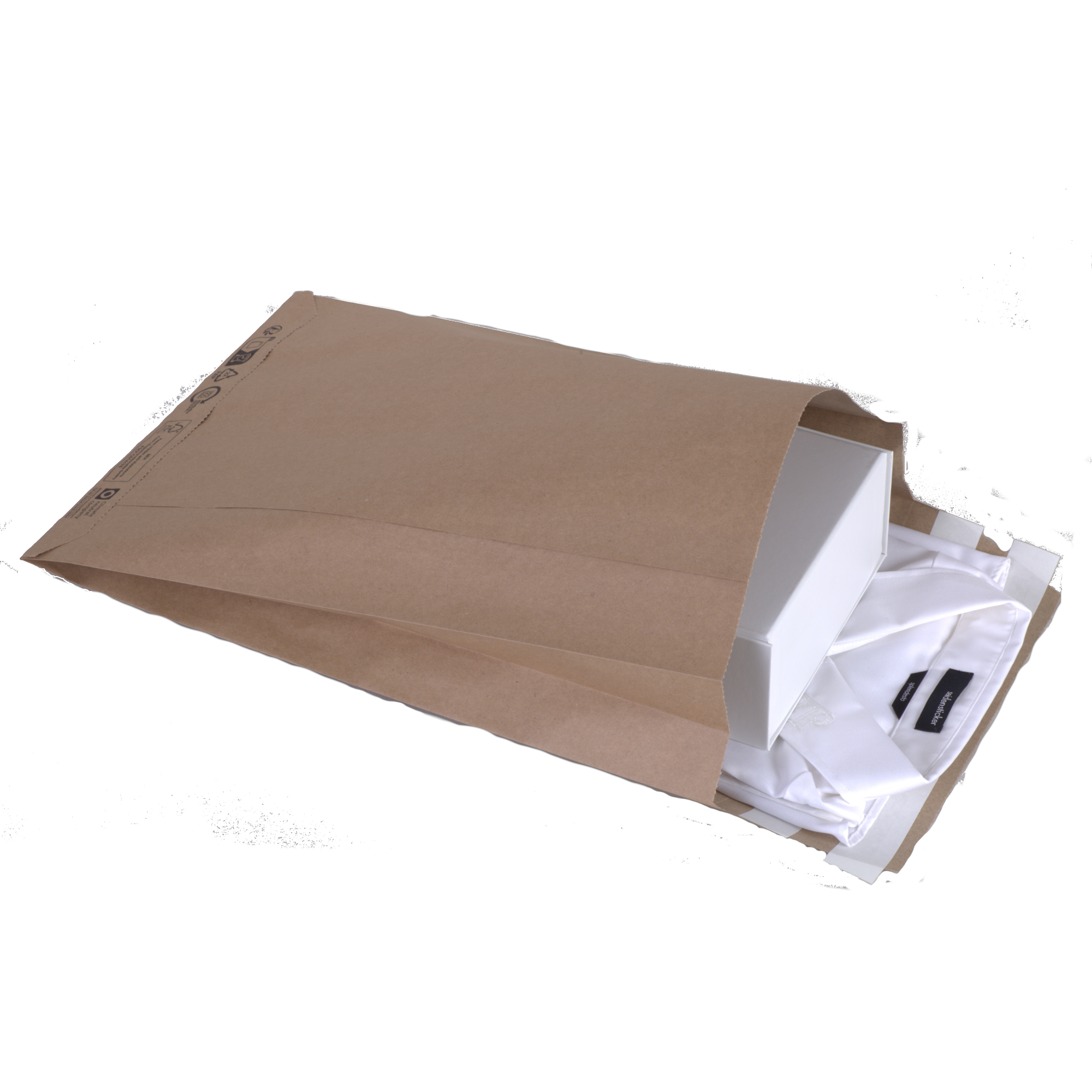 flexiPAK Faltentasche E-Commerce 250 x 350+100 mm (B x H) ohne Fenster 100g/m² mit Haftklebung Papier, 50 % recycelt braun 400 St./Pack.
