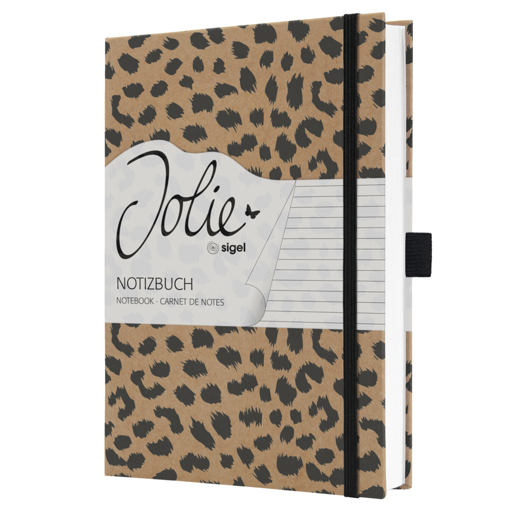 SIGEL Notizbuch Jolie ca. DIN A5 liniert braun/schwarz 96 Bl.