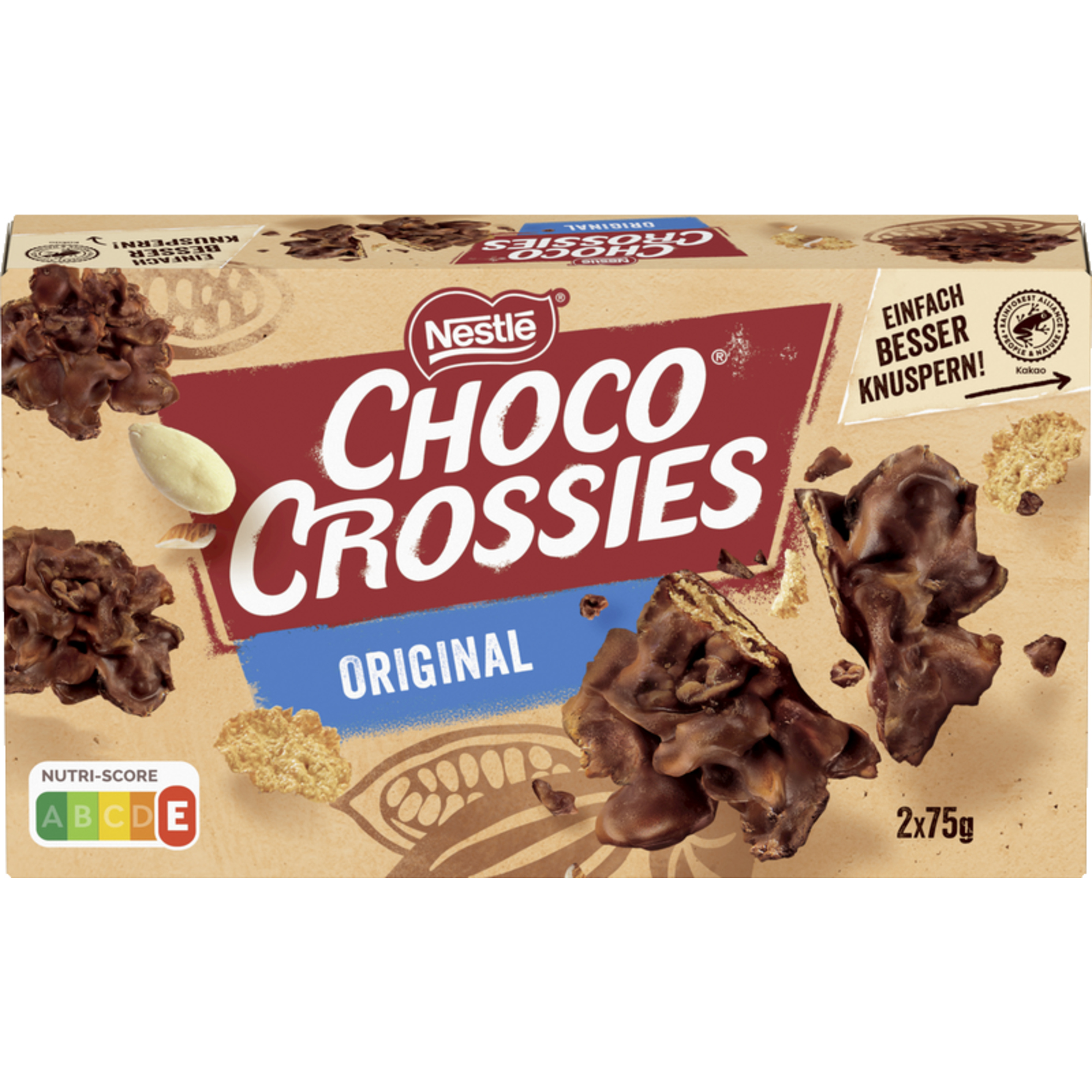 CHOCO CROSSIES® Pralinen Original 2 x 75 g/Pack.