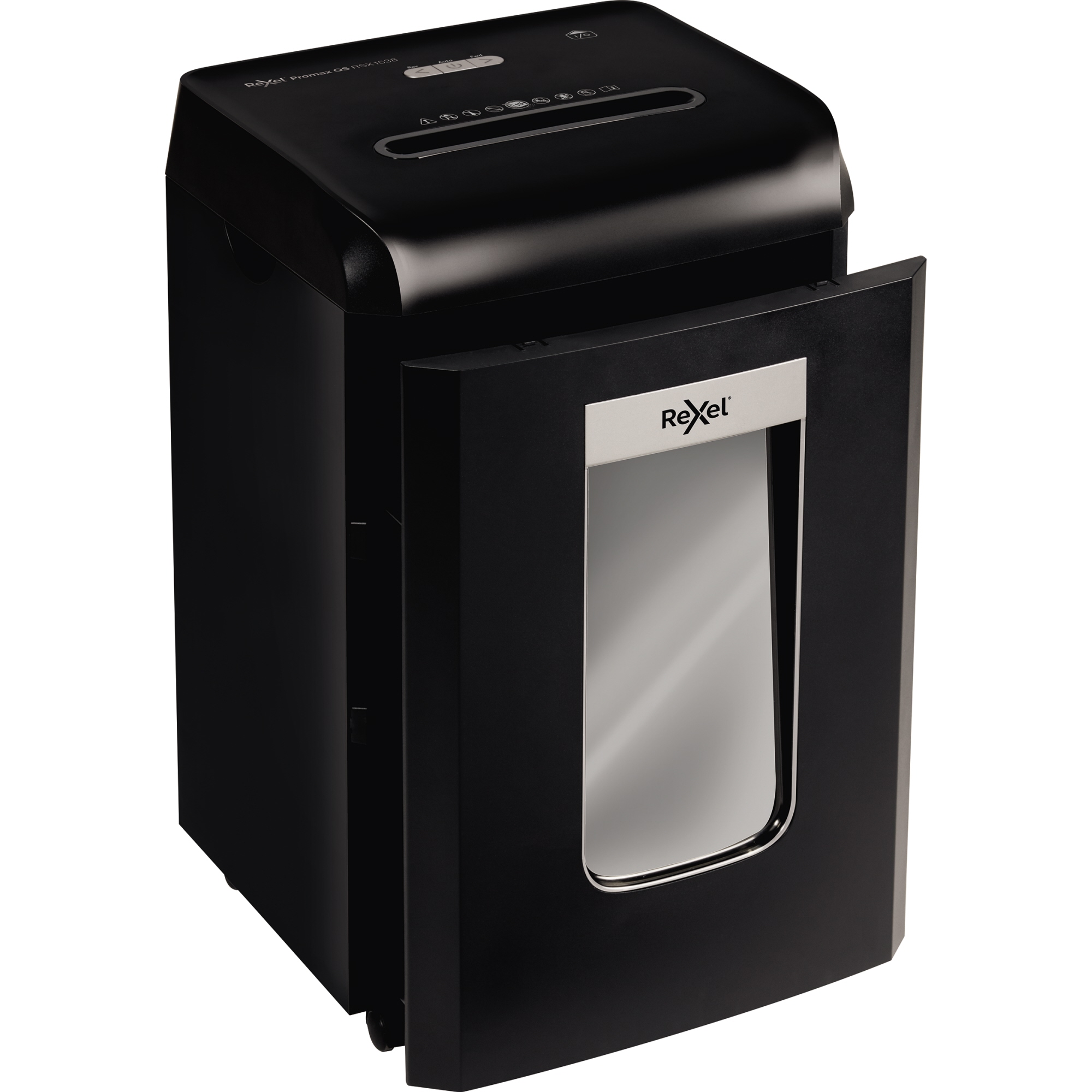 Rexel® Aktenvernichter ProMax RSX1538 P-4 Papier, Heftklammern, Büroklammern, Kreditkarten Partikelschnitt schwarz