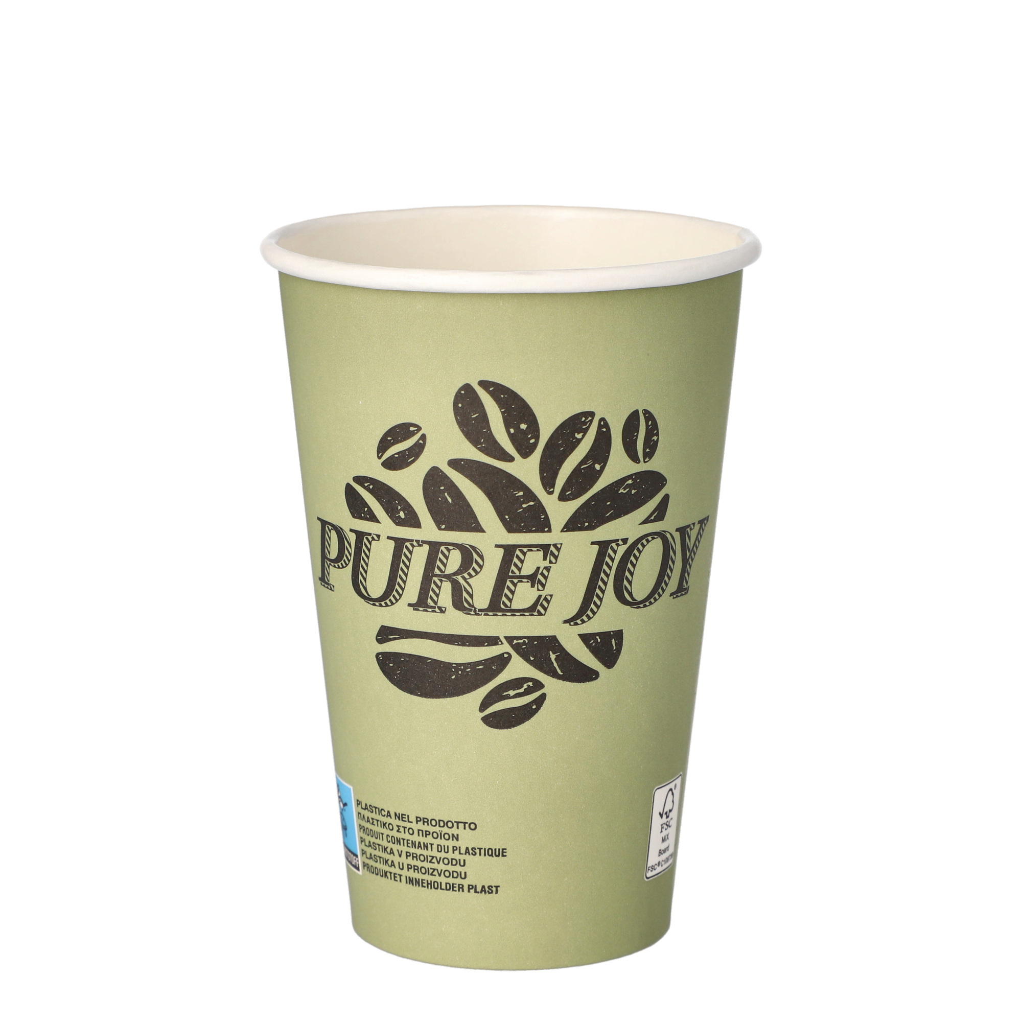 PAPSTAR Trinkbecher pure Joy Einweg 300ml Pappe, PLA-beschichtet grün 50 St./Pack.