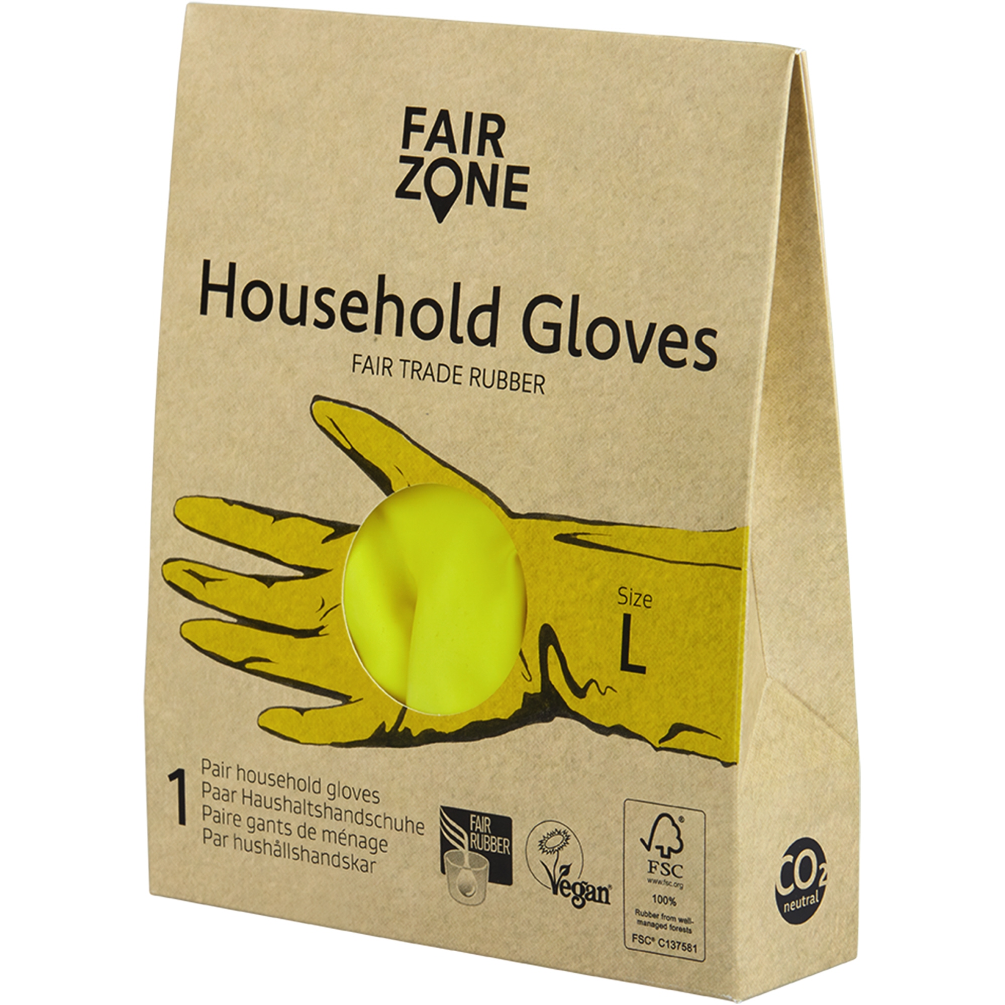 FAIR ZONE Gummihandschuhe L Naturkautschuk gelb