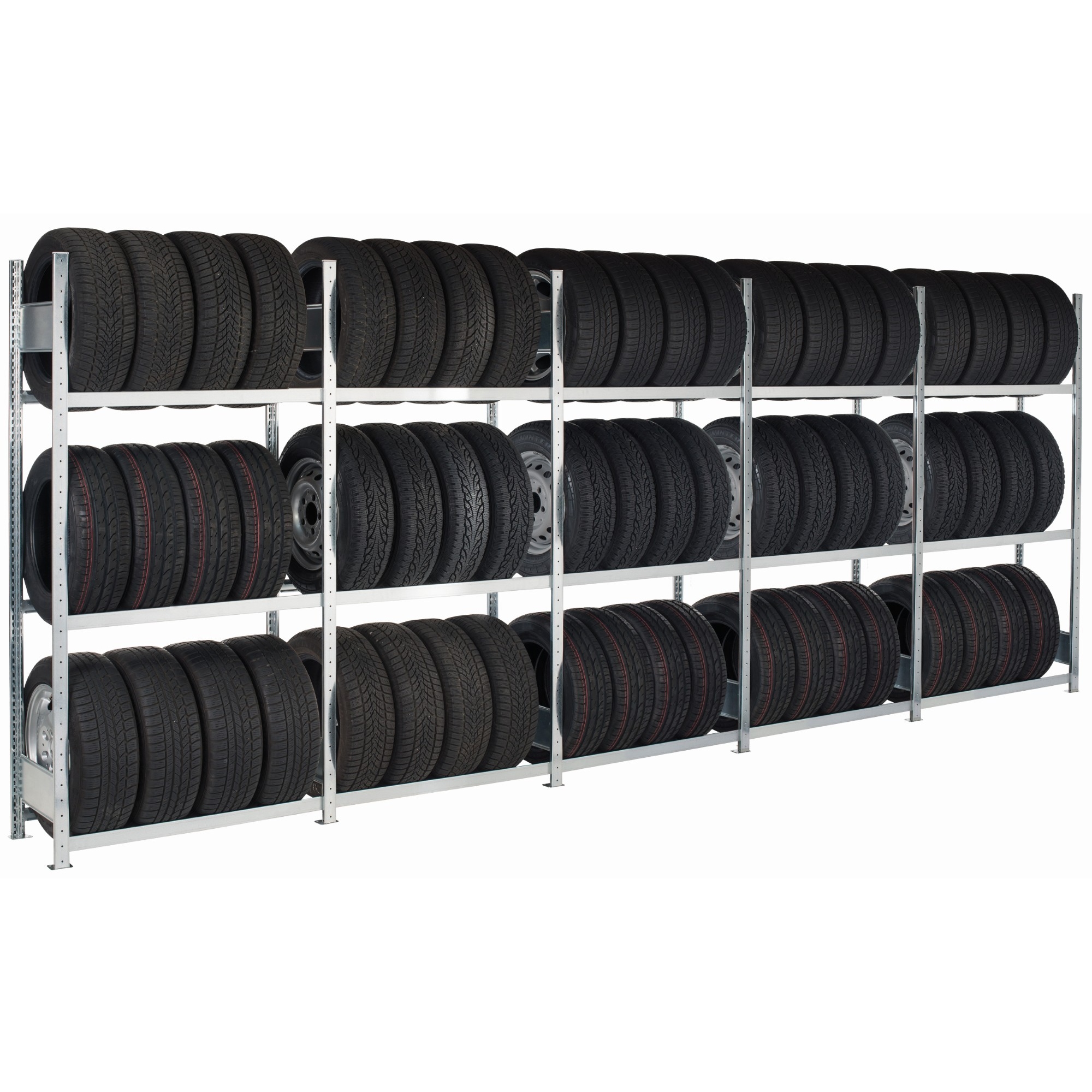 SCHULTE Regalsystem Container 120 Reifen 560 x 500 x 40 cm (B x H x T) Stahl, verzinkt silber