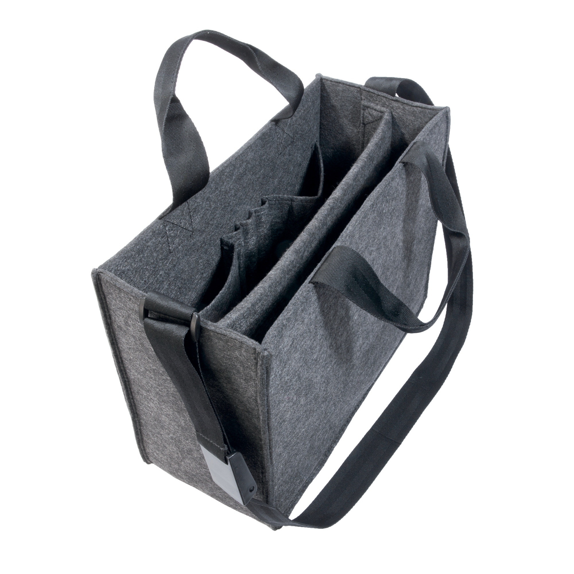 SIGEL Aufbewahrungstasche Desk Sharing Notebook, Handy, Projektunterlagen, Schreibgeräte, Headset, Trinkflasche 36 x 28 x 15 cm (B x H x T) Synthetik-Filz, 100 % recycelt dunkelgrau