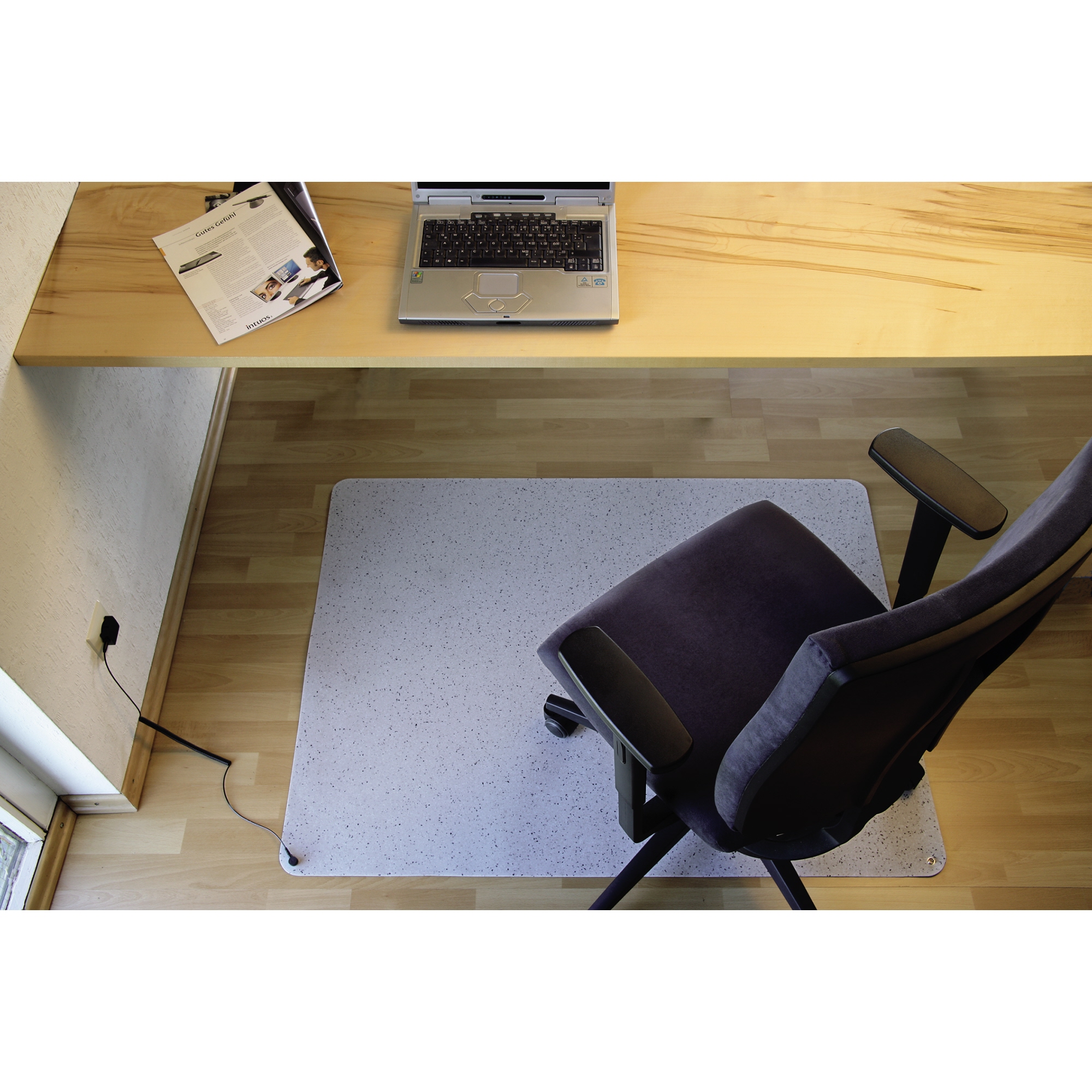 RS Bodenschutzmatte Yoga Flat ESD 120 x 130 cm (B x T) Kautschuk grau marmoriert