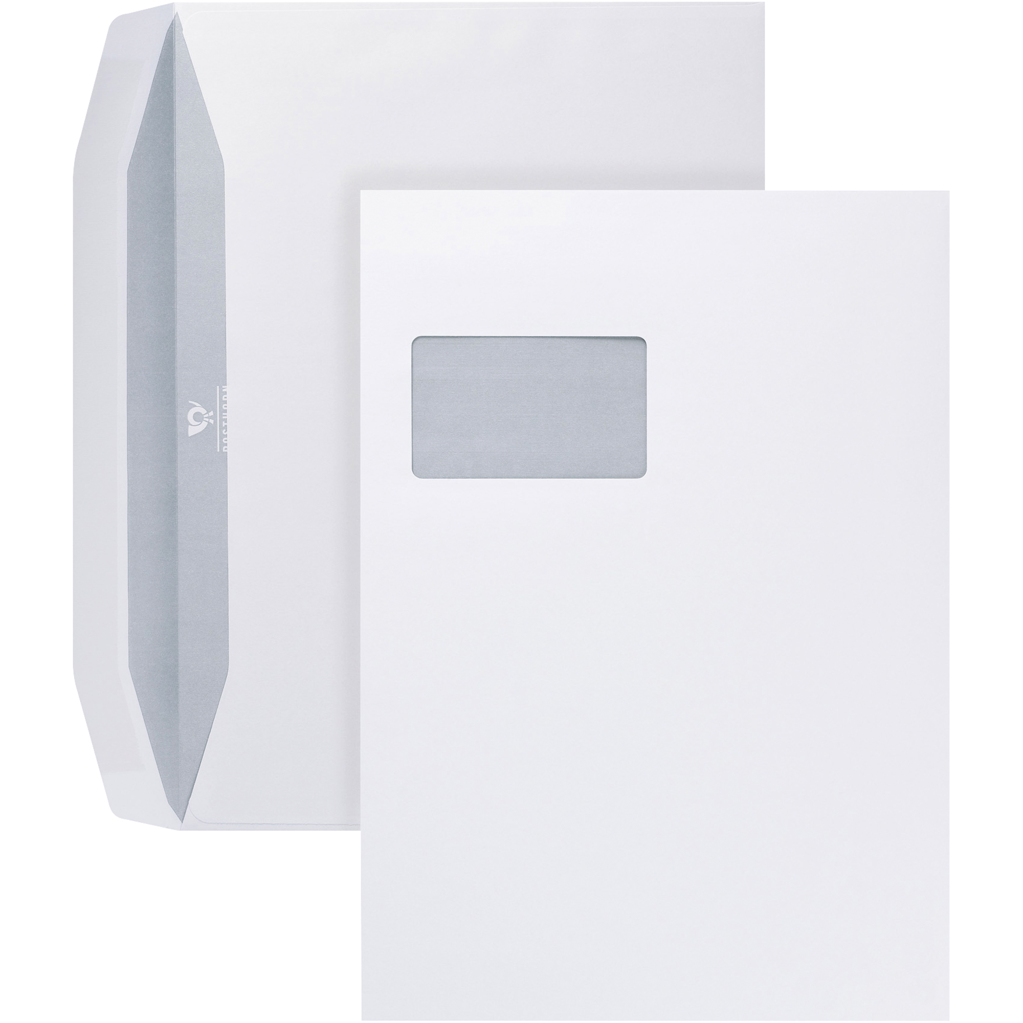 POSTHORN Versandtasche DIN C4 229 x 324 mm (B x H) mit gummierter Klappe mit Fenster 120g/m² weiß 250 St./Pack.