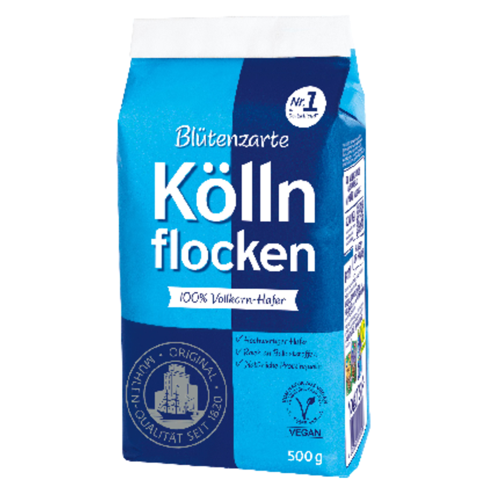 Kölln Haferflocken Blütenzarte 100 % Vollkorn-Hafer 15 x 500 g/Pack.