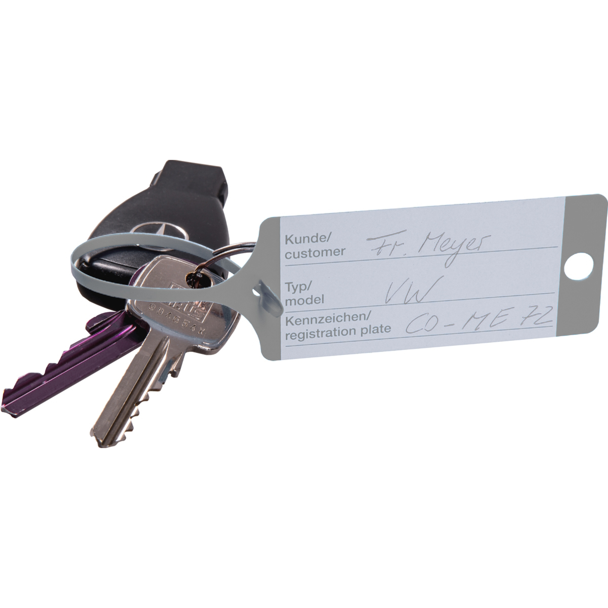 EICHNER Schlüsselanhänger Fix 210 x 35 x 4 mm (B x H x T) Lasche Polypropylen hellgrau 100 St./Pack.