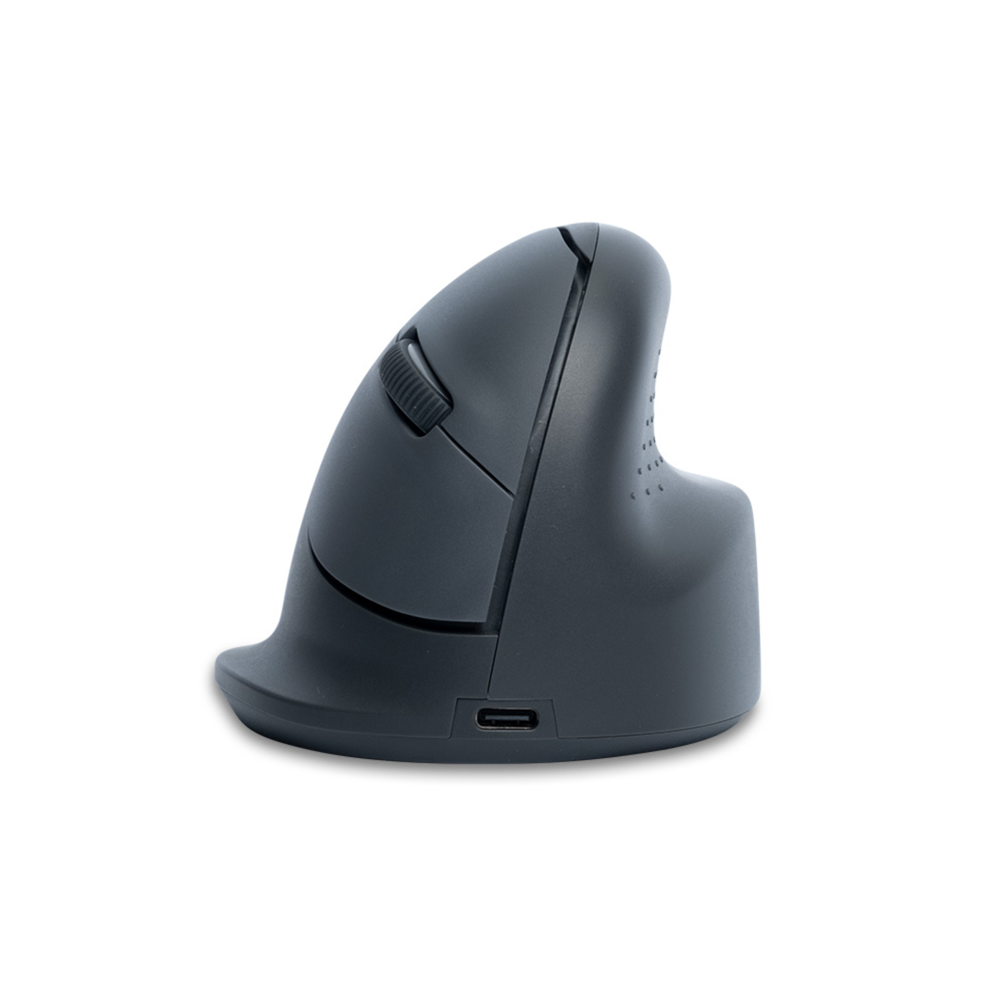 R-Go Tools Optische PC Maus HE Basic Rechtshänder ergonomisch USB-C 10m Akku inkl. Ladekabel (102 cm), USB-C/USB-A Adapter grau