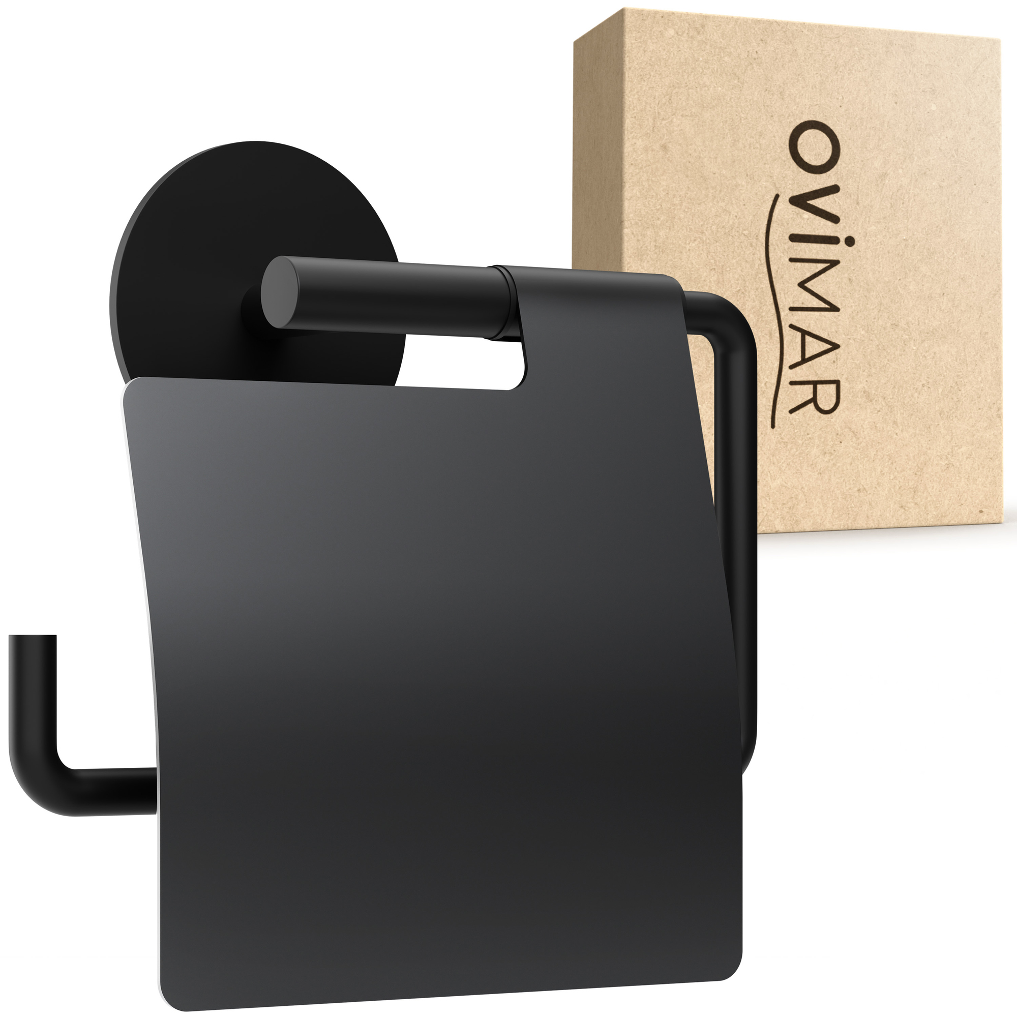 ovimar WC-Rollenhalter Heroya 16,5 x 5 x 15 cm (B x H x T) 1 Rolle Edelstahl schwarz