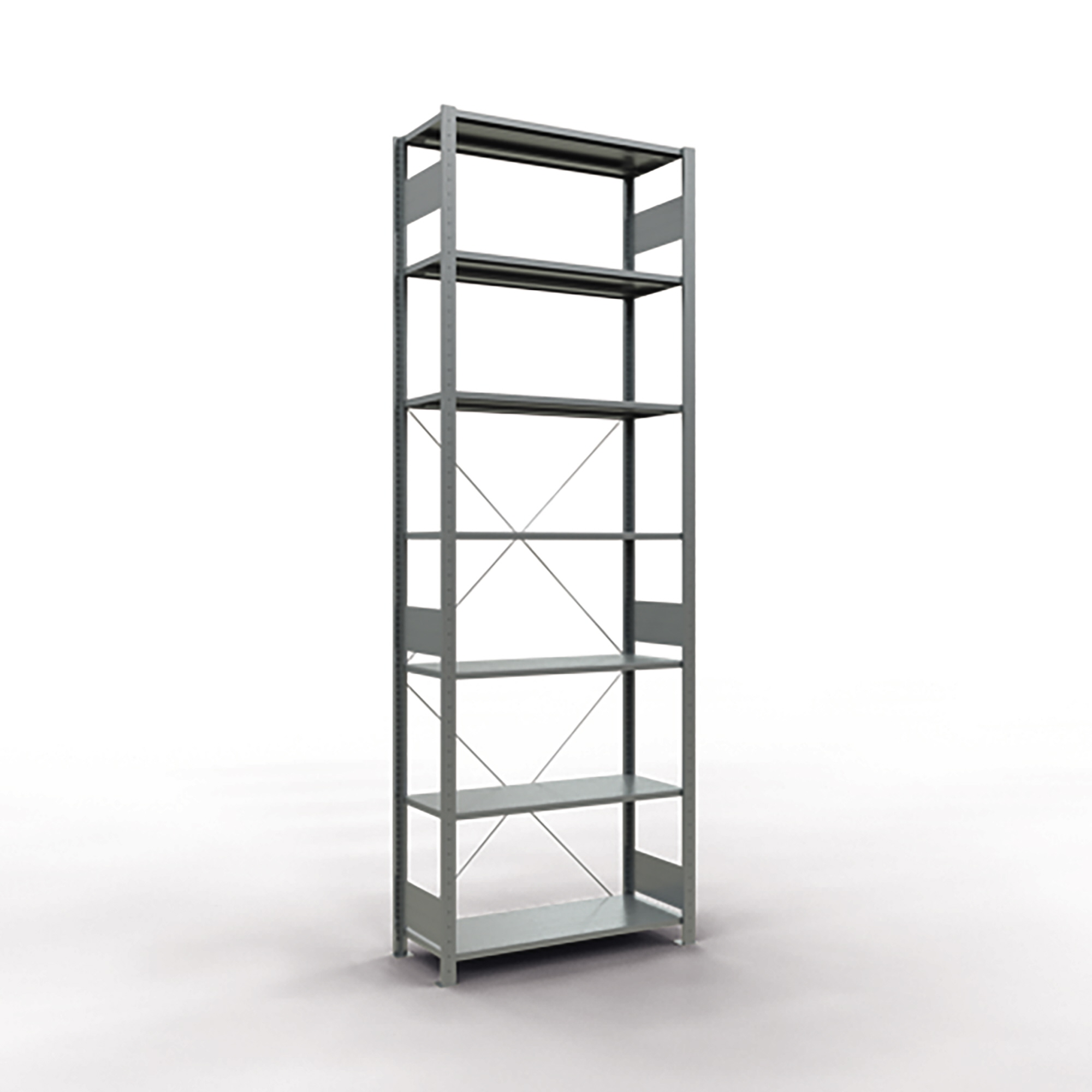 SCHULTE Grundregal MULTIplus150 1.000 x 3.000 x 400 mm (B x H x T) 7 Fachböden 150kg inkl. Abdeckkappen, Klemmfüße Stahl