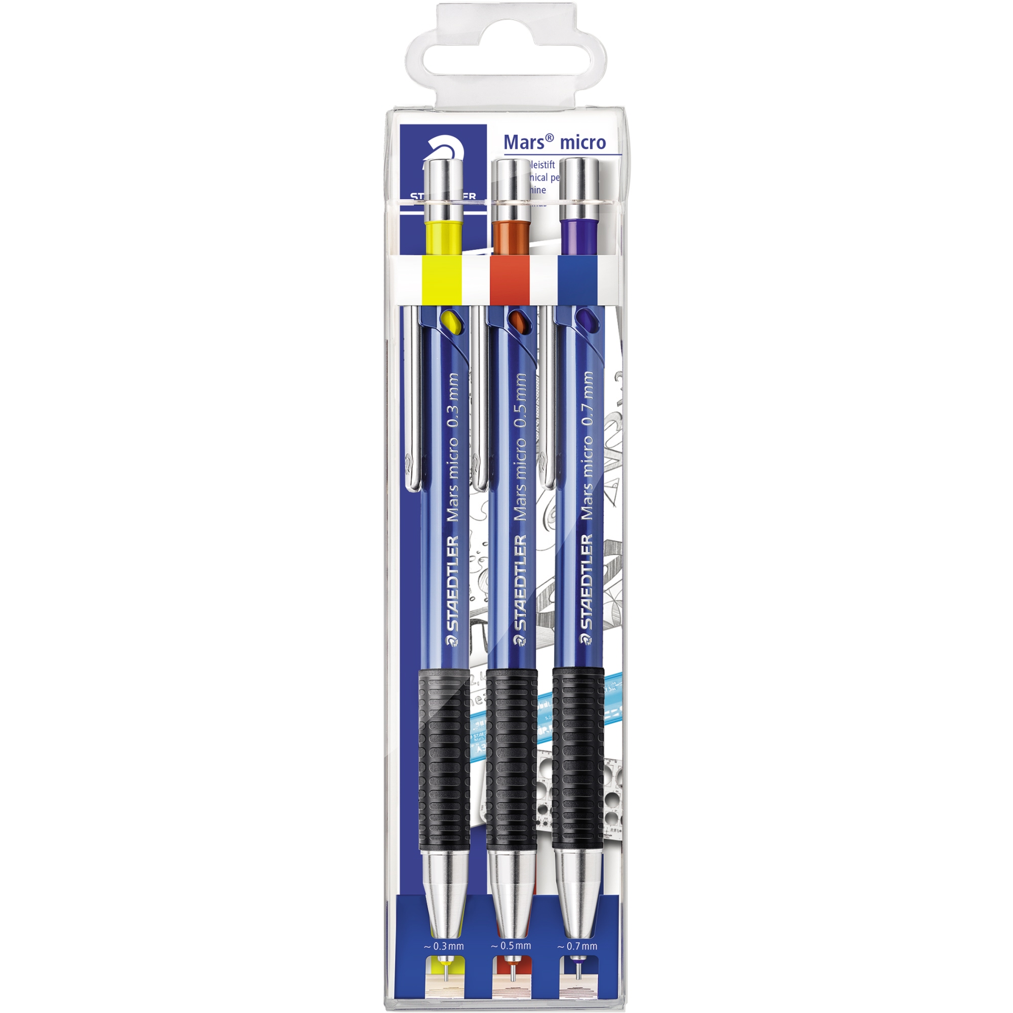 STAEDTLER® Druckbleistift Mars® micro 775 0,3 mm, 0,5 mm, 0,7mm B blau
