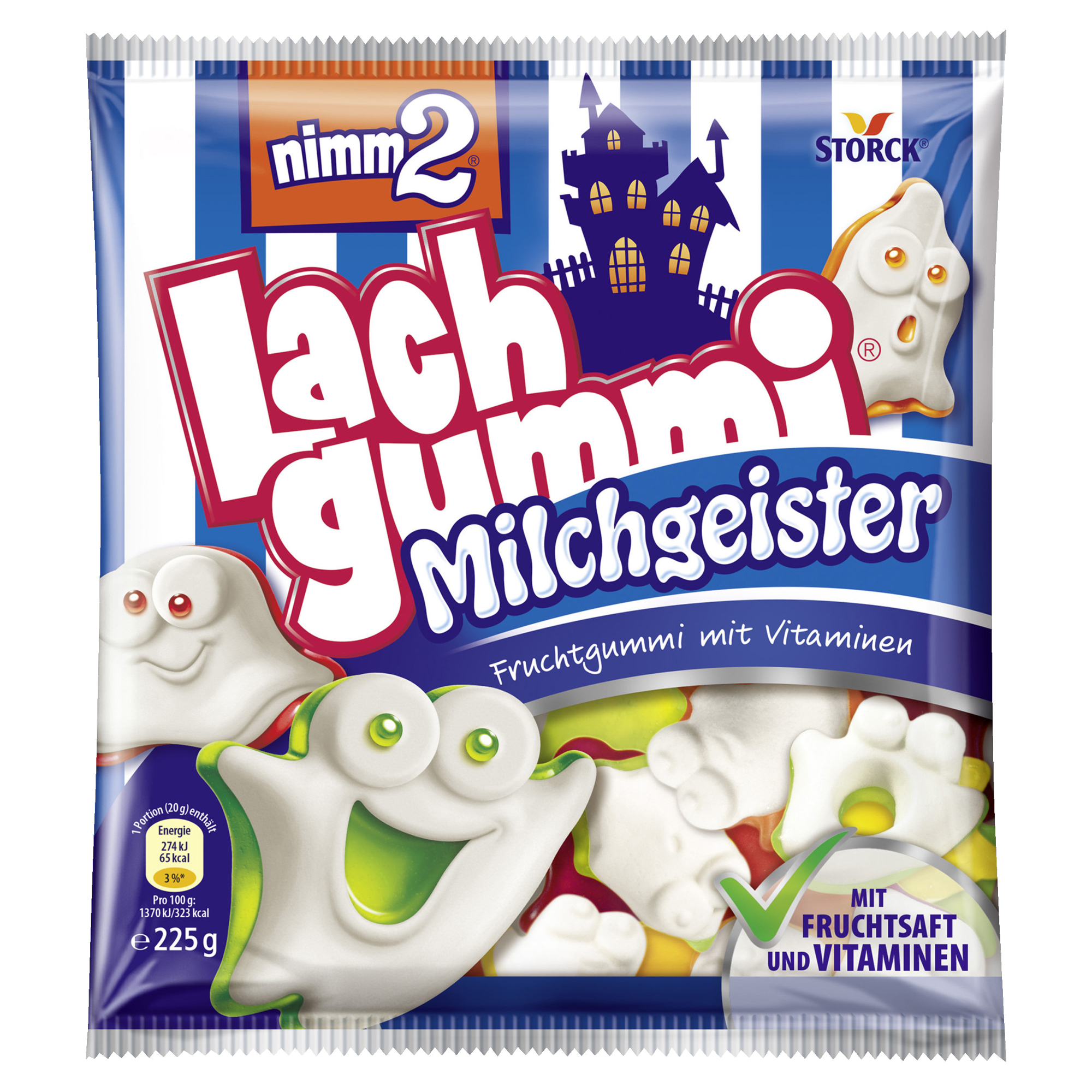 nimm2 Fruchtgummi Lachgummi Milchgeister 225 g/Pack.
