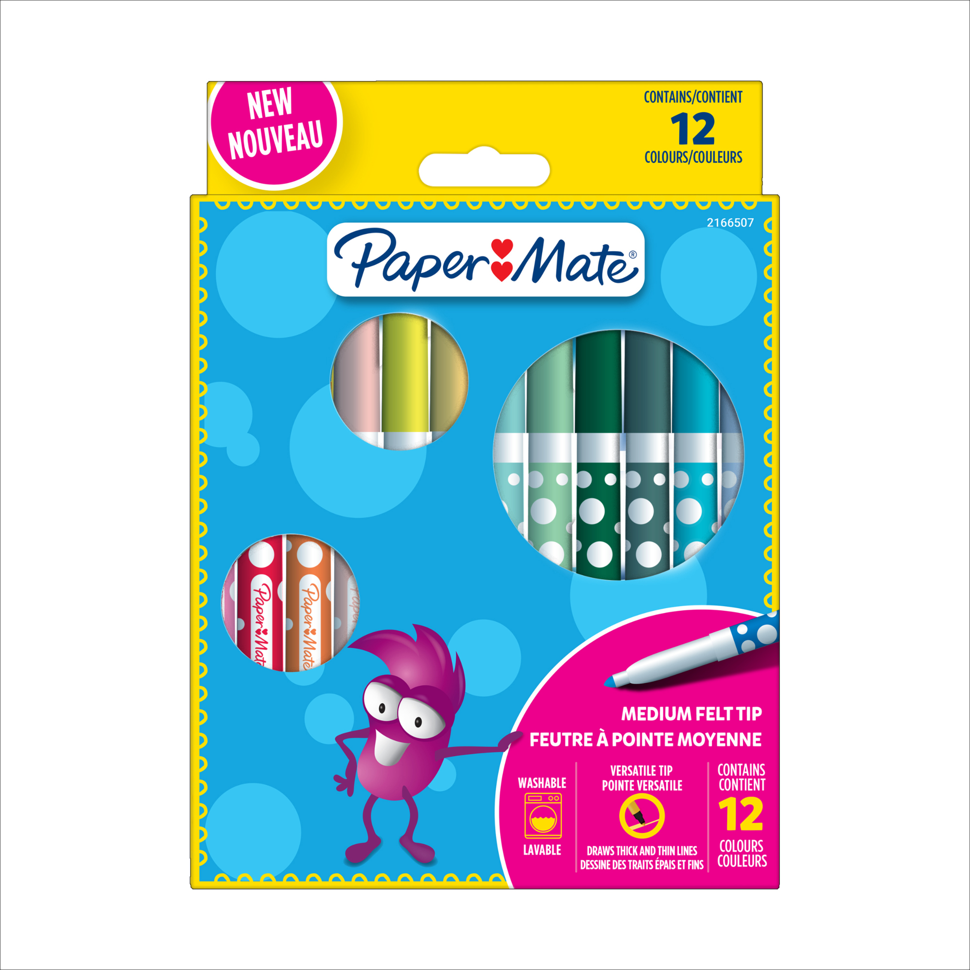 Paper Mate Fasermaler farbig sortiert auswaschbar 12 St./Pack.