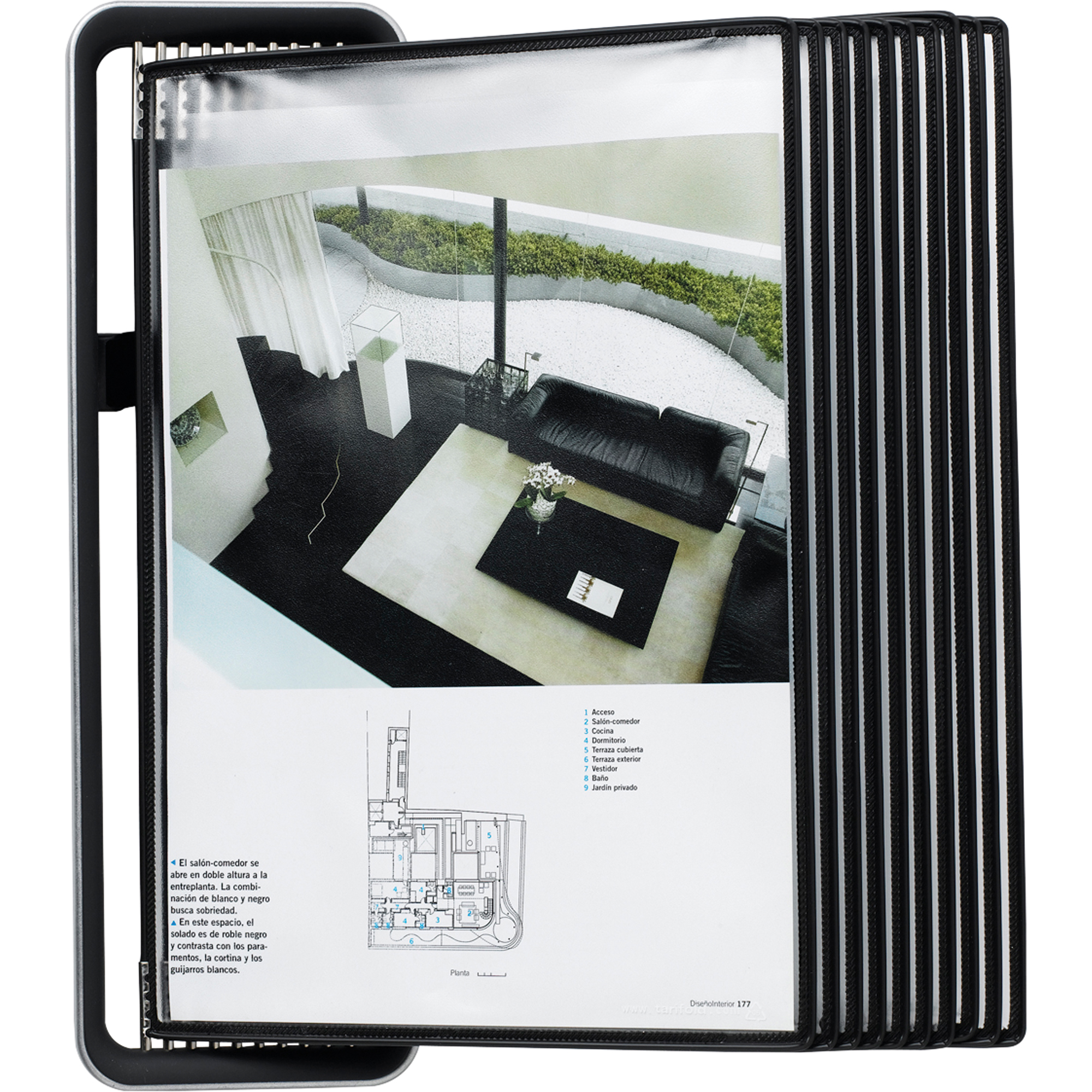 DJOIS Sichttafelwandhalter Tarifold VEO DIN A4 ABS Kunststoff/Aluminium schwarz 10 Sichttafeln
