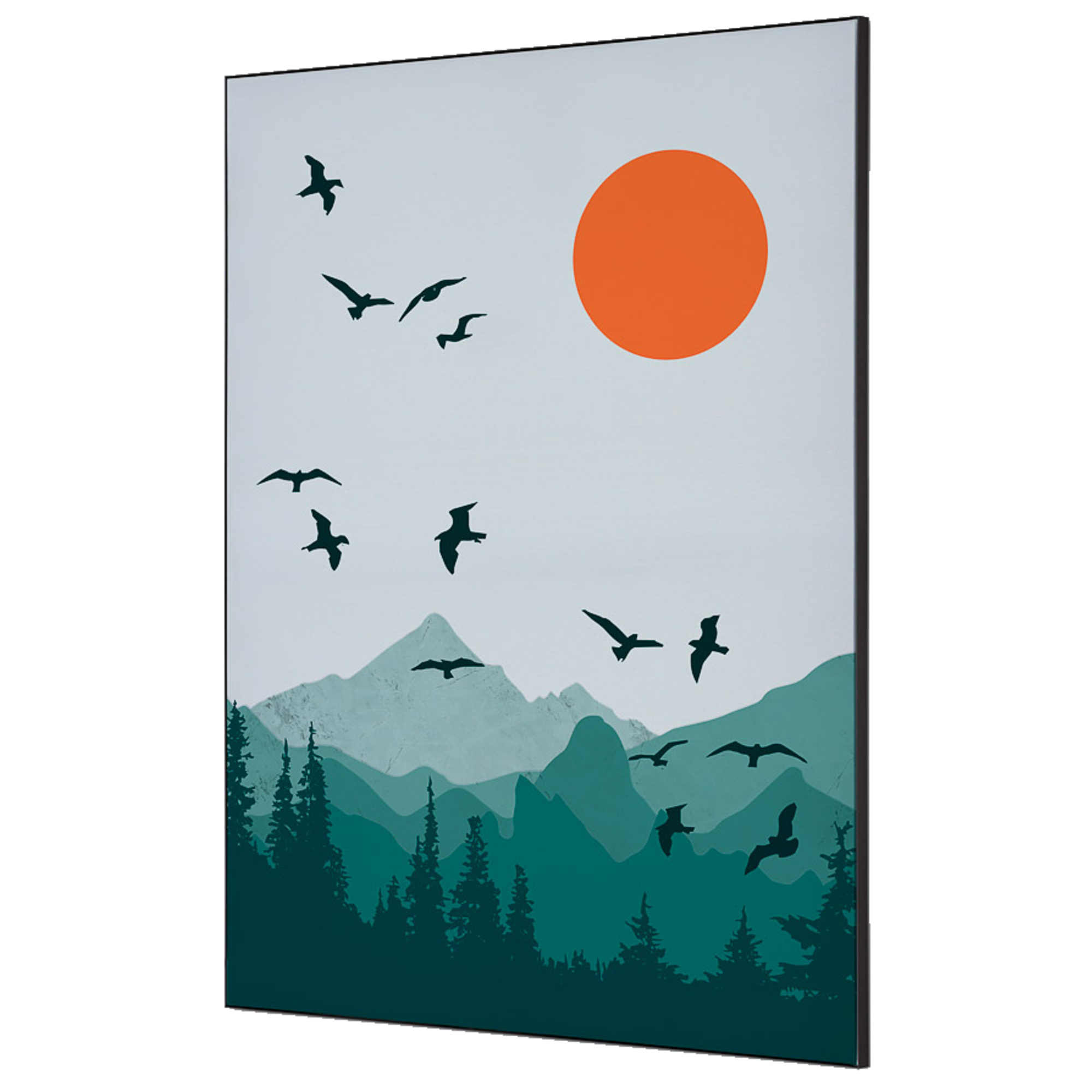 Showdown® Displays Dekobild Sonne und Vögel 84,1 x 59,4 cm (B x H) Holz