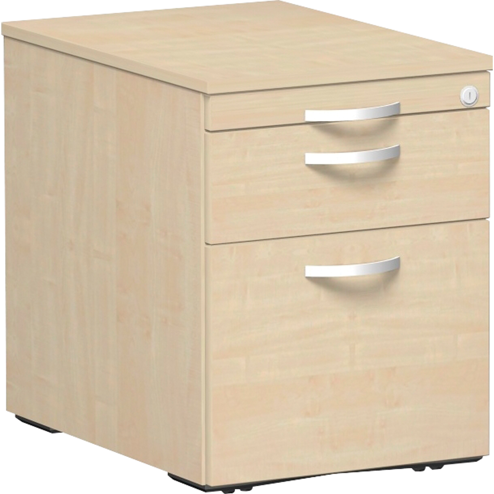 Geramöbel Rollcontainer Flex 438 x 565 x 600 mm (B x H x T) 3 Schubladen Dreischicht-Feinspan, Melaminharz beschichtet ahorn