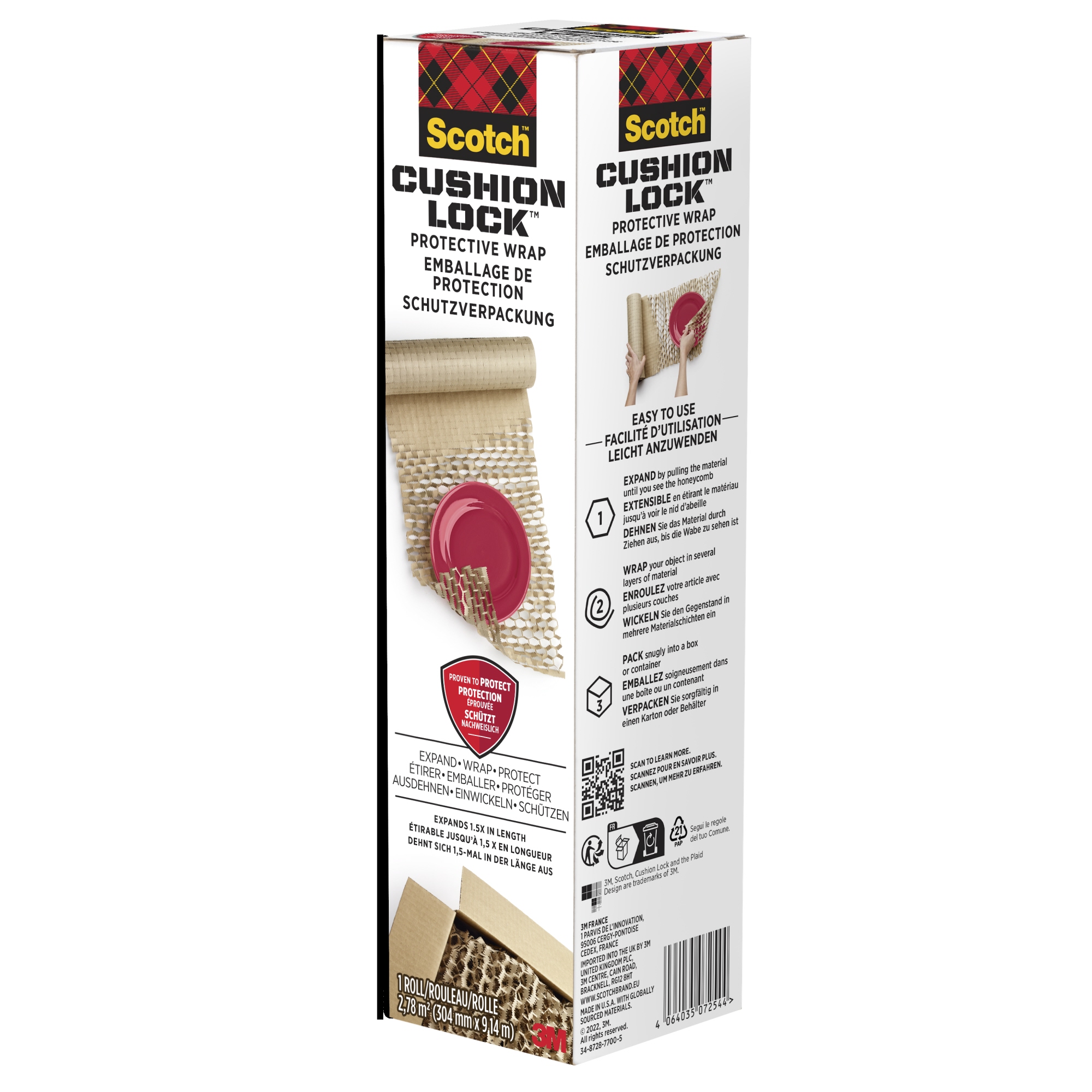 Scotch® Füllmaterial Cushion Lock™ 30,4 cm x 9,14 m (B x L) Papier, 100 % recycelt