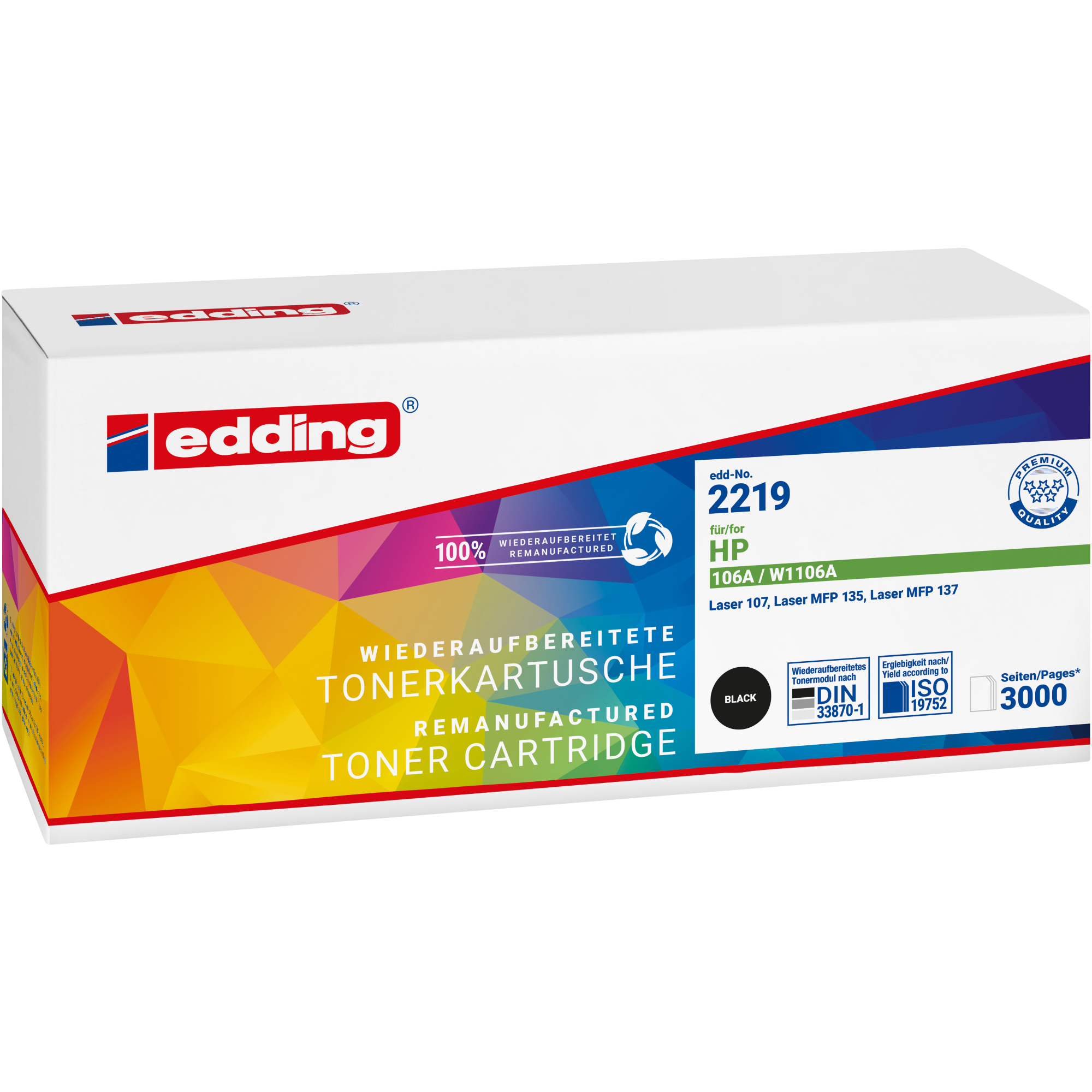 edding Toner kein Originalzubehör Kompatibel mit: HP 106A EDD-2219 ca. 3.000 Seiten schwarz