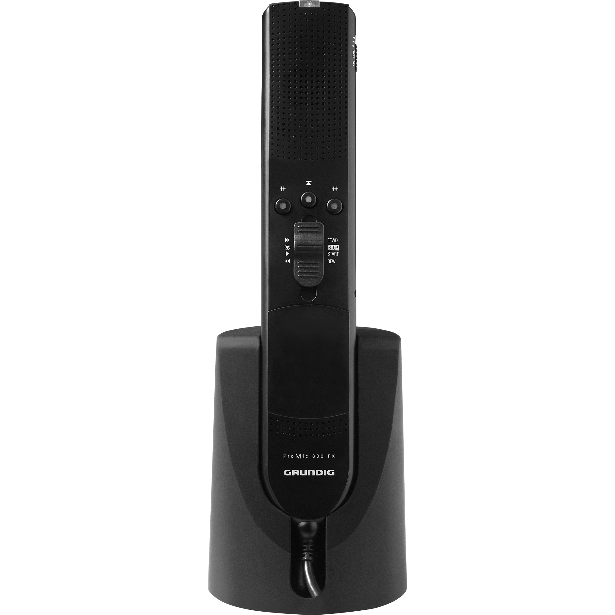 Grundig Mikrofon ProMic 800 FX Stenorette ST 3210, -3220, -3230, DT 3110 inkl. Mikrofonständer schwarz