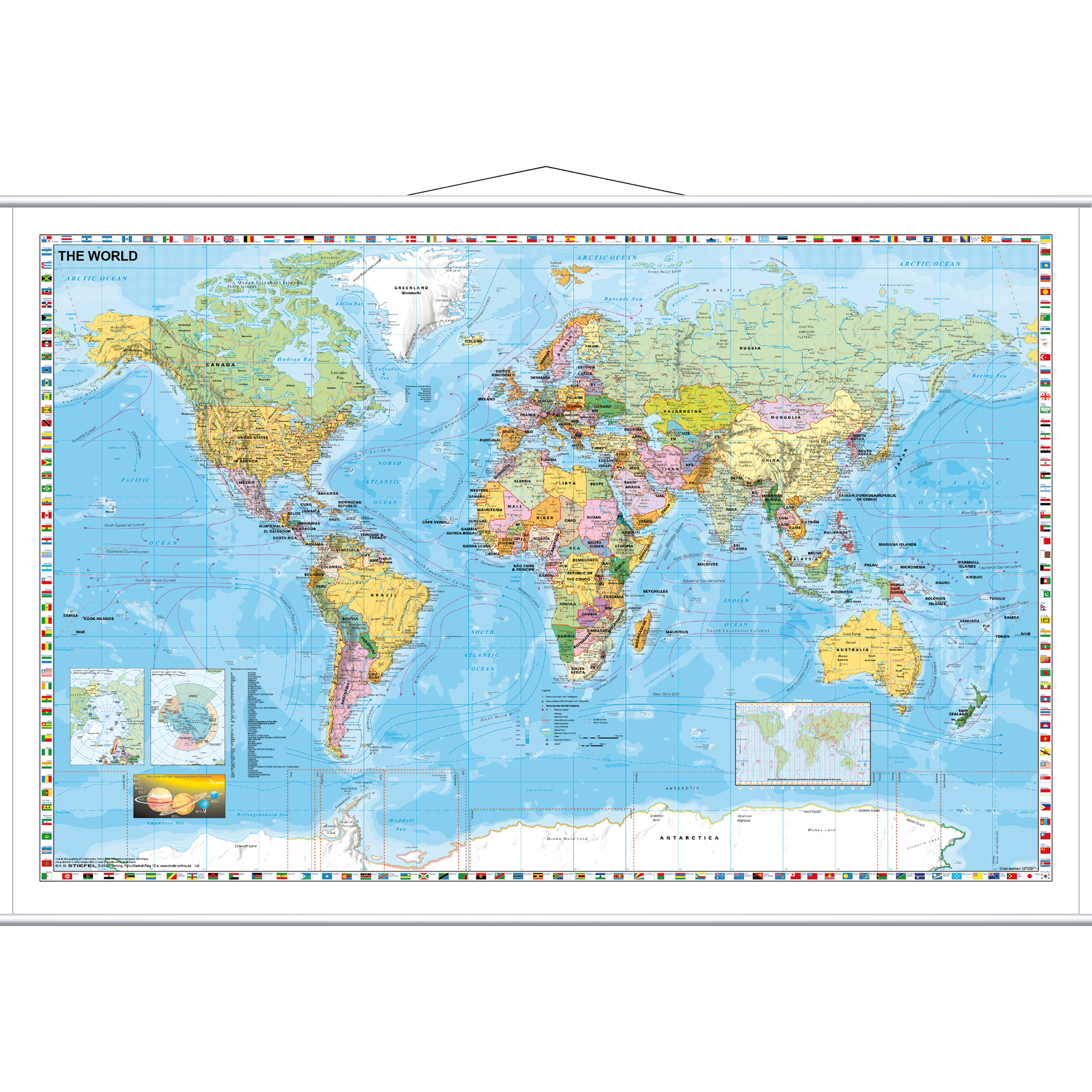 FRANKEN Landkartentafel 137 x 97 cm (B x H) Welt