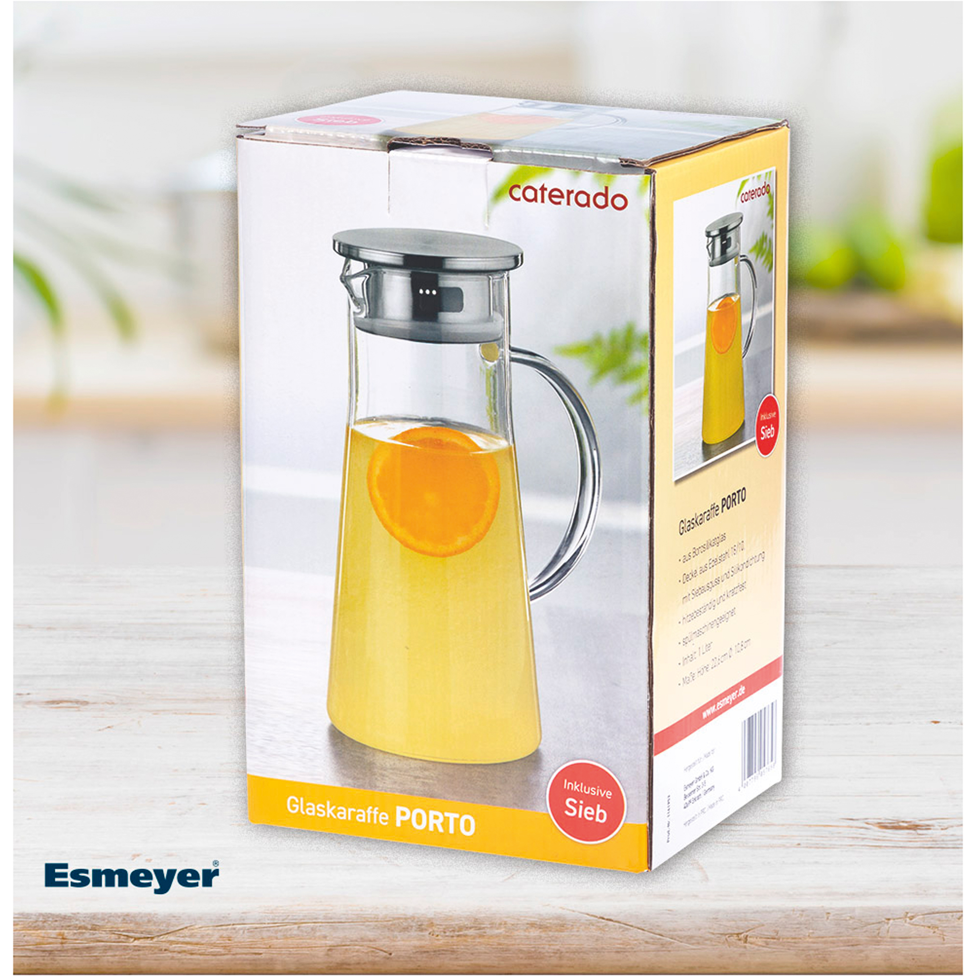 Esmeyer® Karaffe PORTO 1l Borosilikatglas transparent
