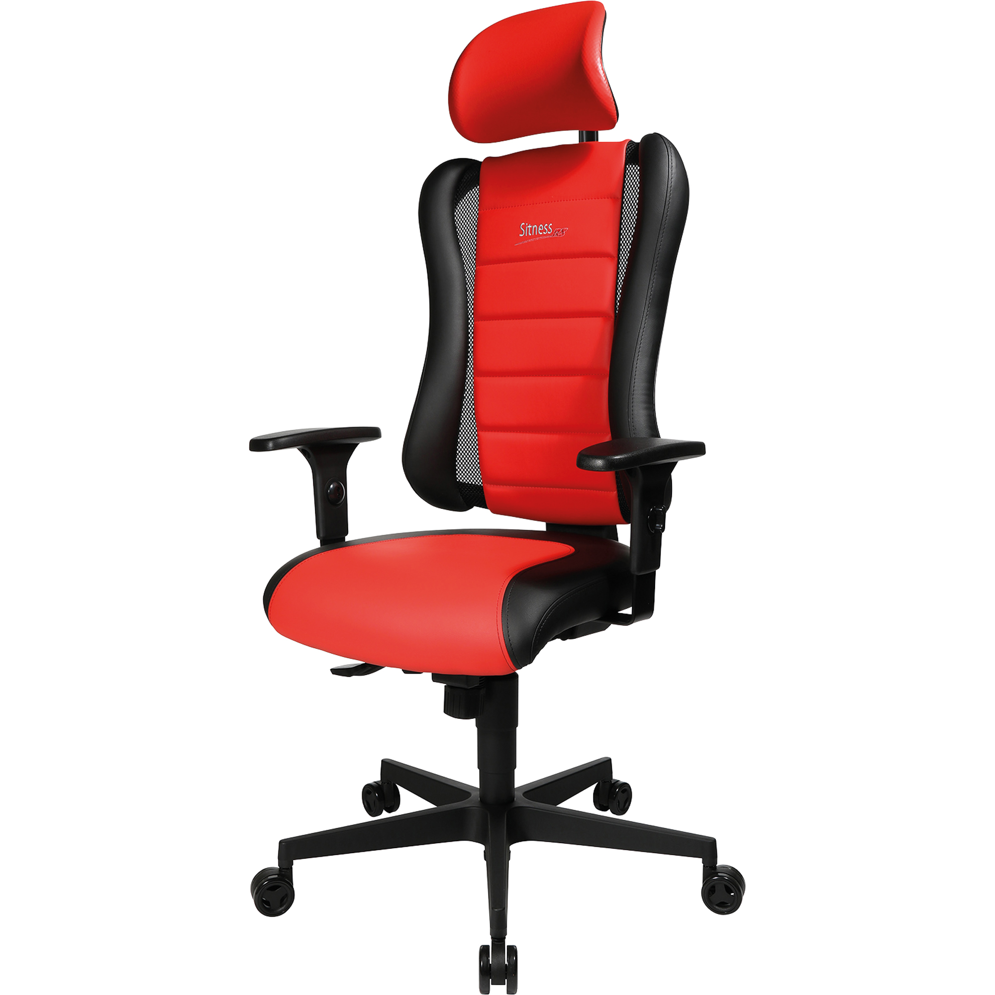 TOPSTAR Gaming-Stuhl SITNESS® RS 110kg Muldensitz 50cm 48cm Synchronmechanik schwarz/rot