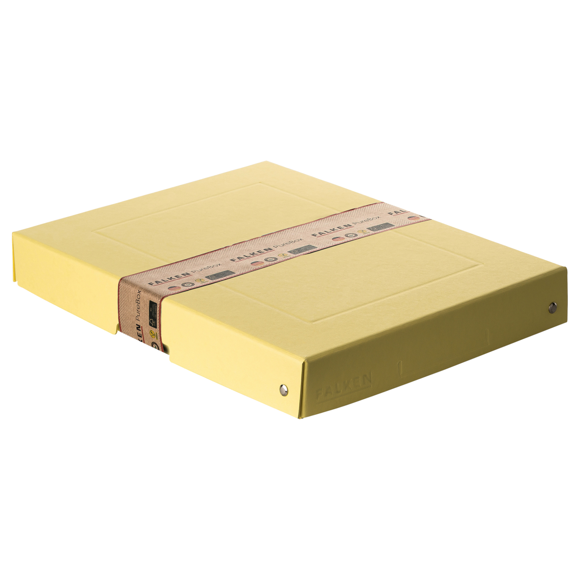 Falken Aufbewahrungsbox PureBox Pastell 24 x 4 x 32 cm (B x H x T) DIN A4 Pappe pastellgelb