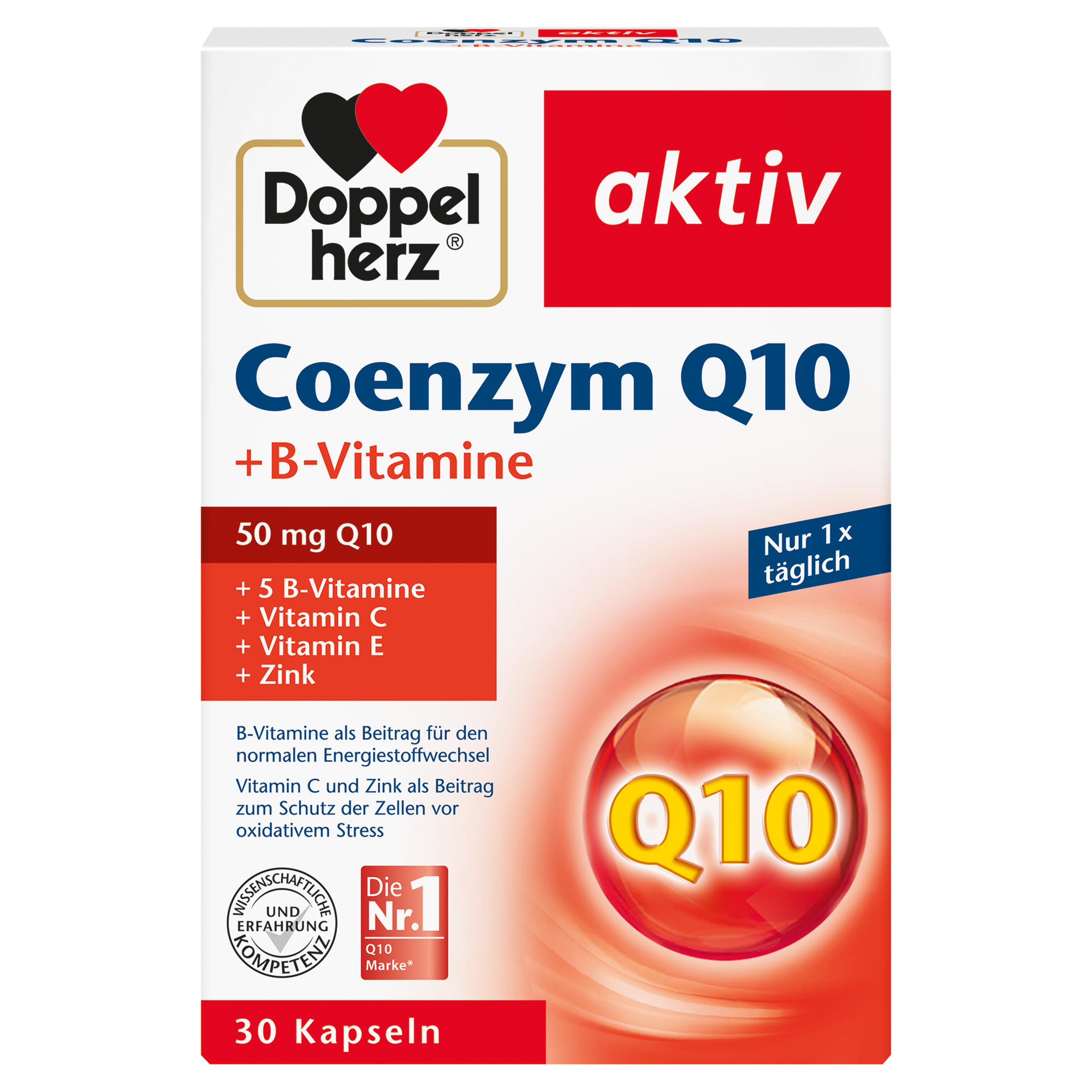 Doppelherz Nahrungsergänzungsmittel aktiv Coenzym Q10 + B-Vitamine Kapsel 30 St./Pack.
