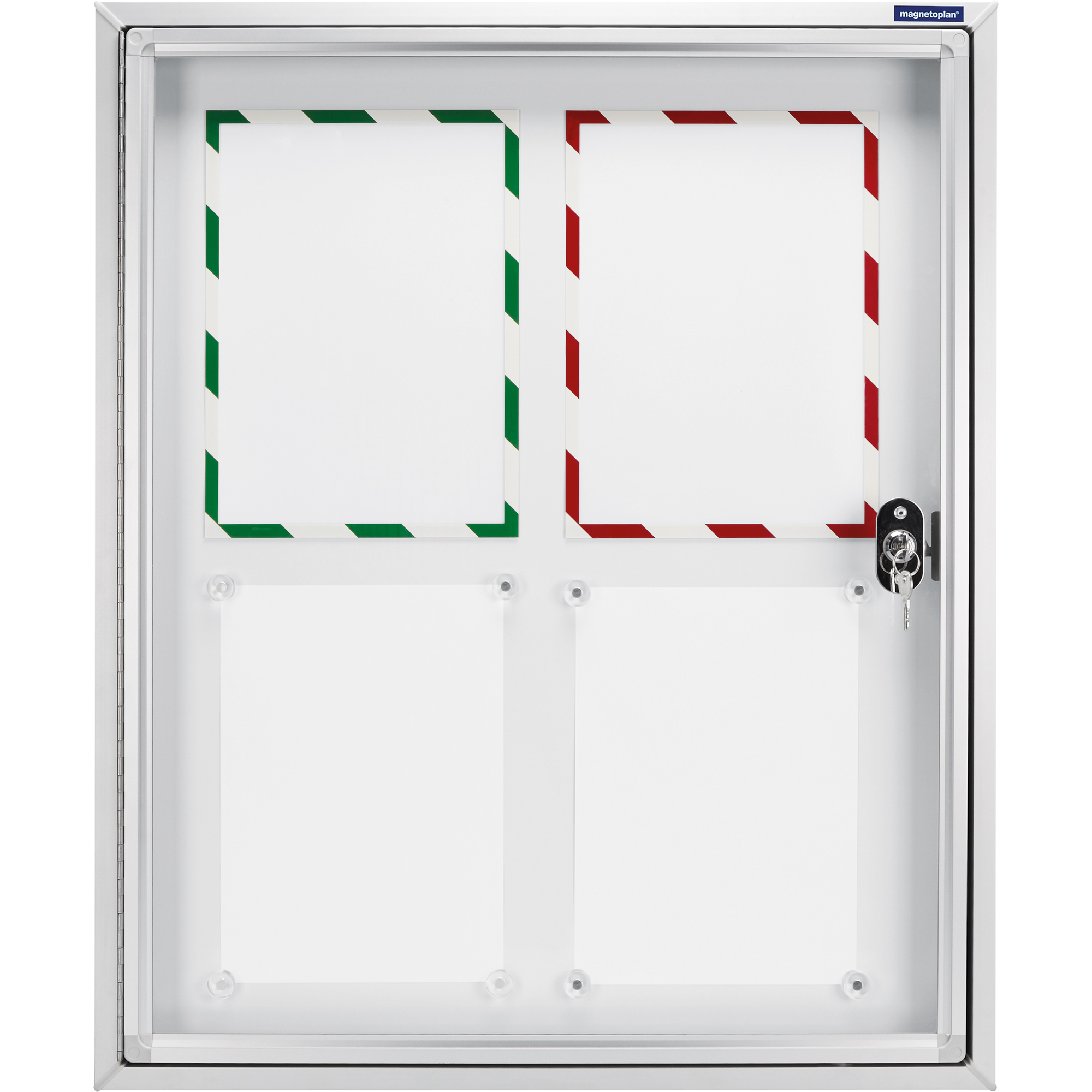 magnetoplan® Schaukasten CC Außenbereich 115 x 112,5 x 6,5 cm (B x H x T) 12 x DIN A4 mit Schloss Aluminium