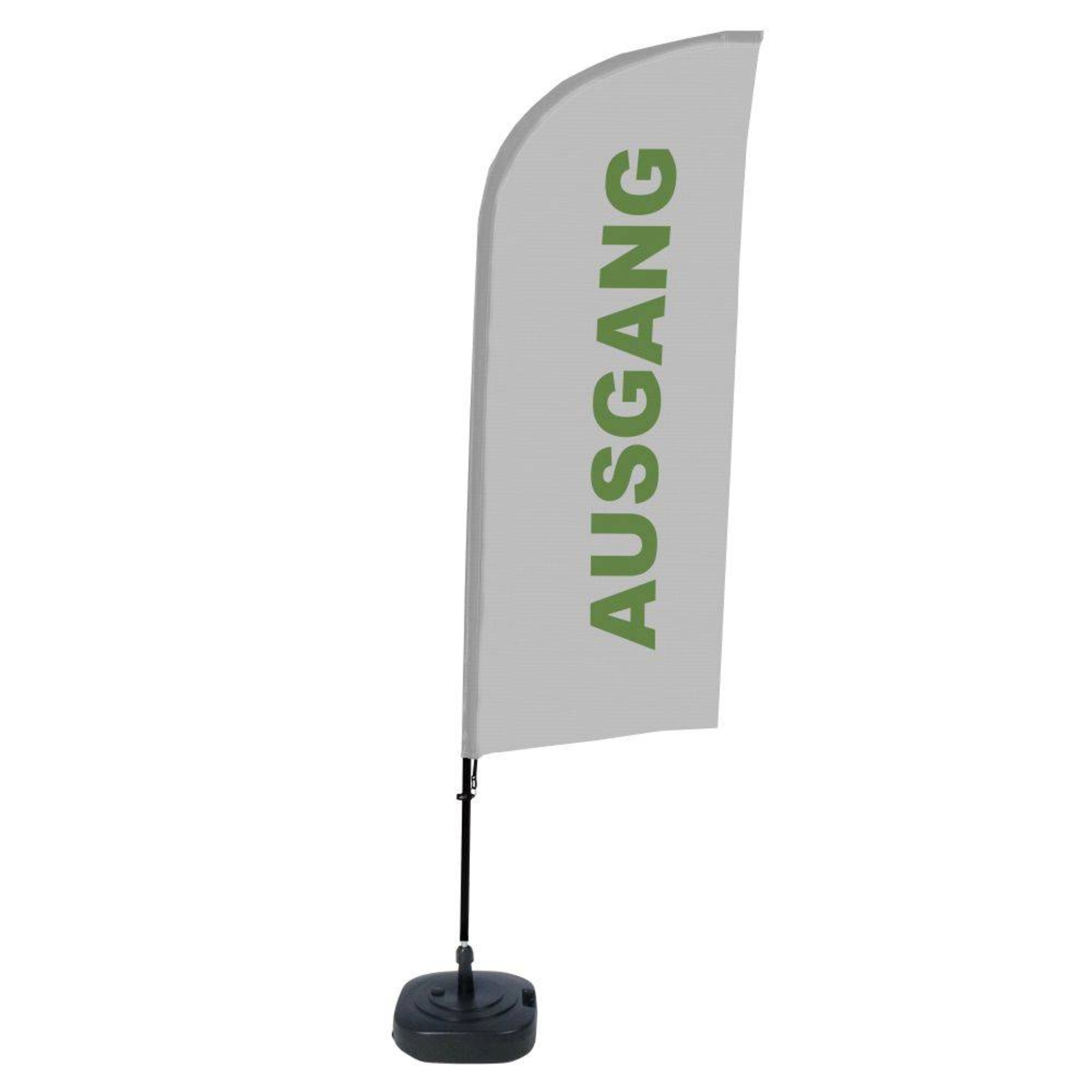 Showdown® Displays Werbesegel 110,5 x 330 x 48 cm (B x H x T) mit Aufdruck 100 % Polyester grau