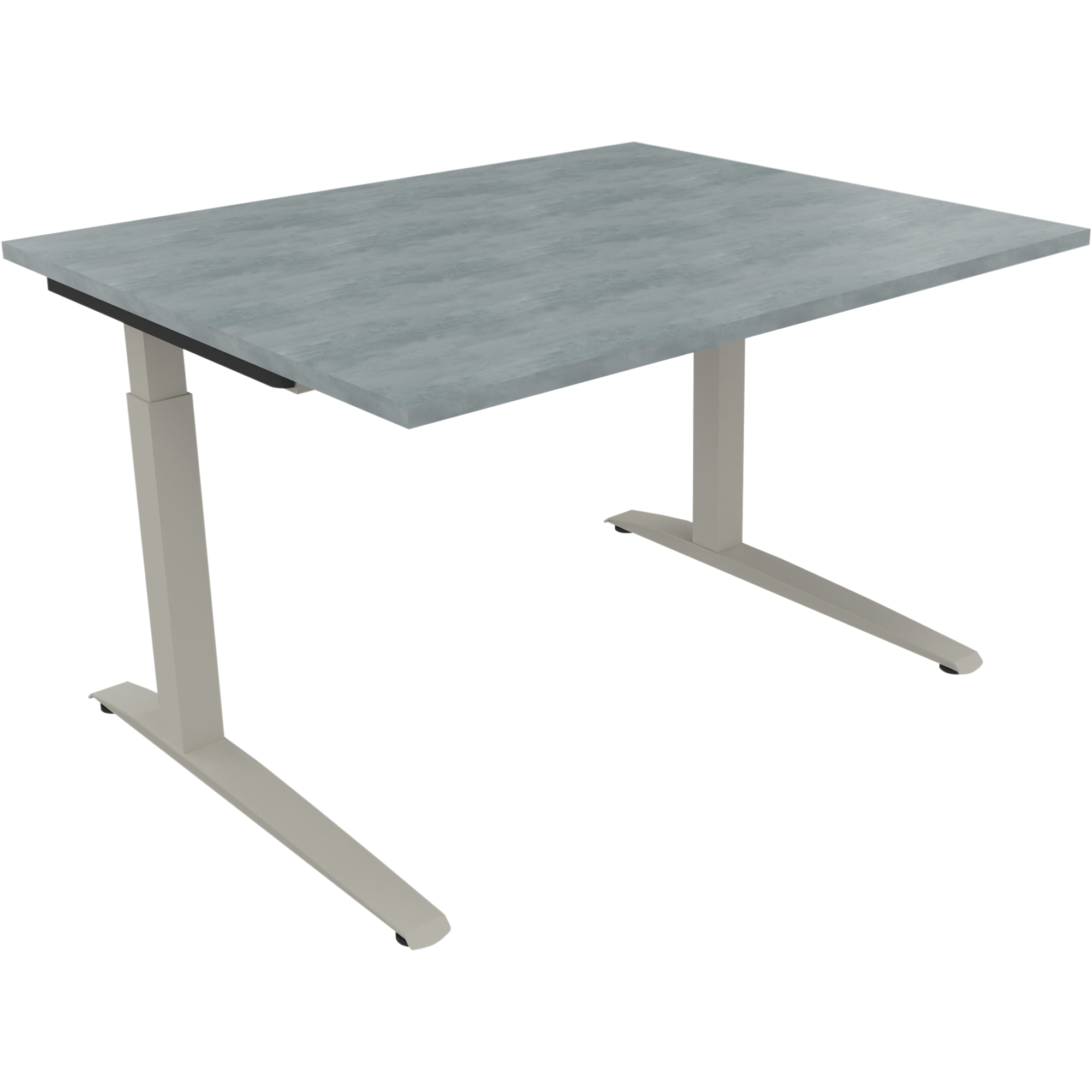 Schreibtisch all in one Maße: 1.200 x 650-850 x 1.000 mm (B x H x T) Holz beton hell