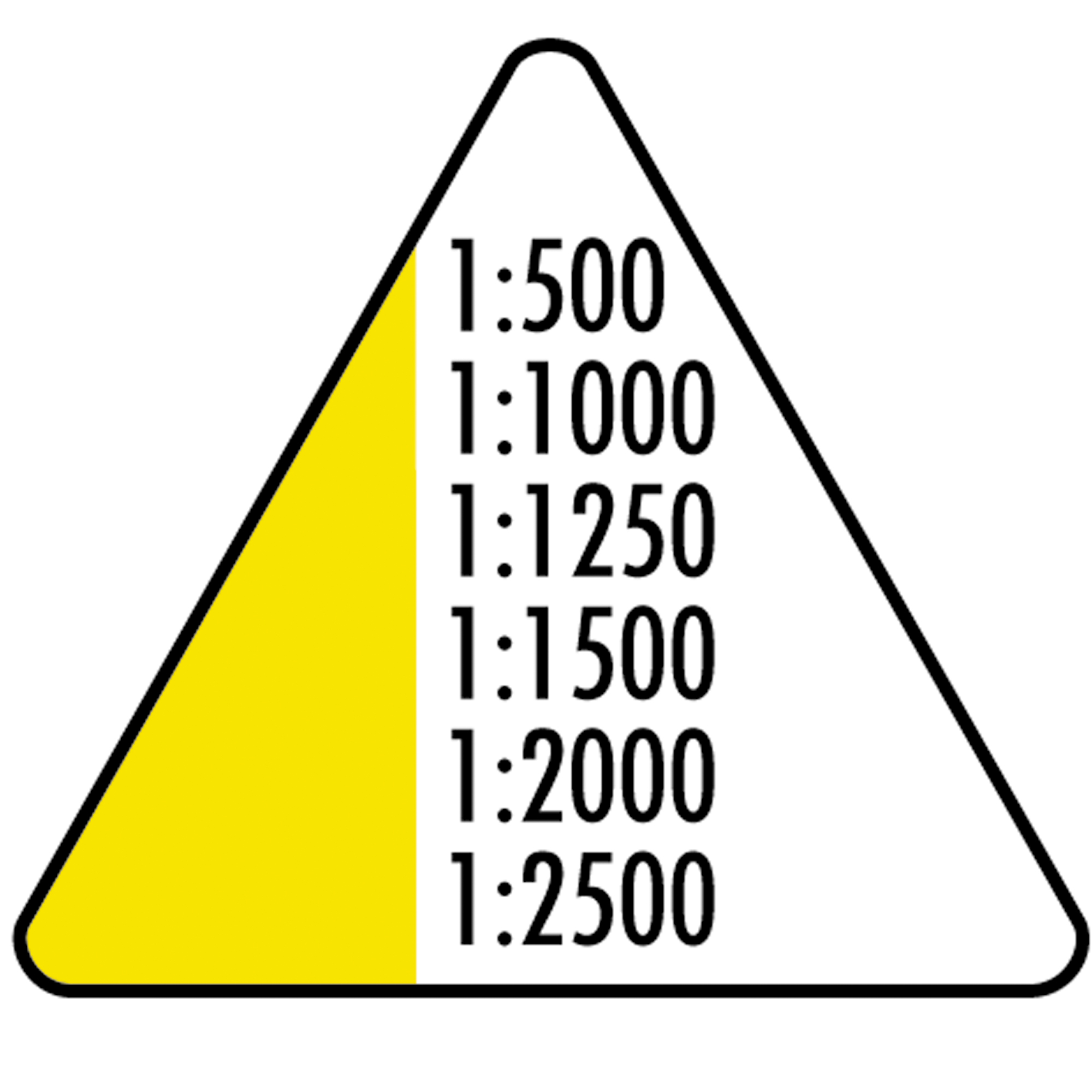 M+R Dreikantmaßstab 30cm Vermessung 2: 1:500, 1:1000, 1:1250, 1:1500, 1:2000, 1:2500 Kunststoff weiß