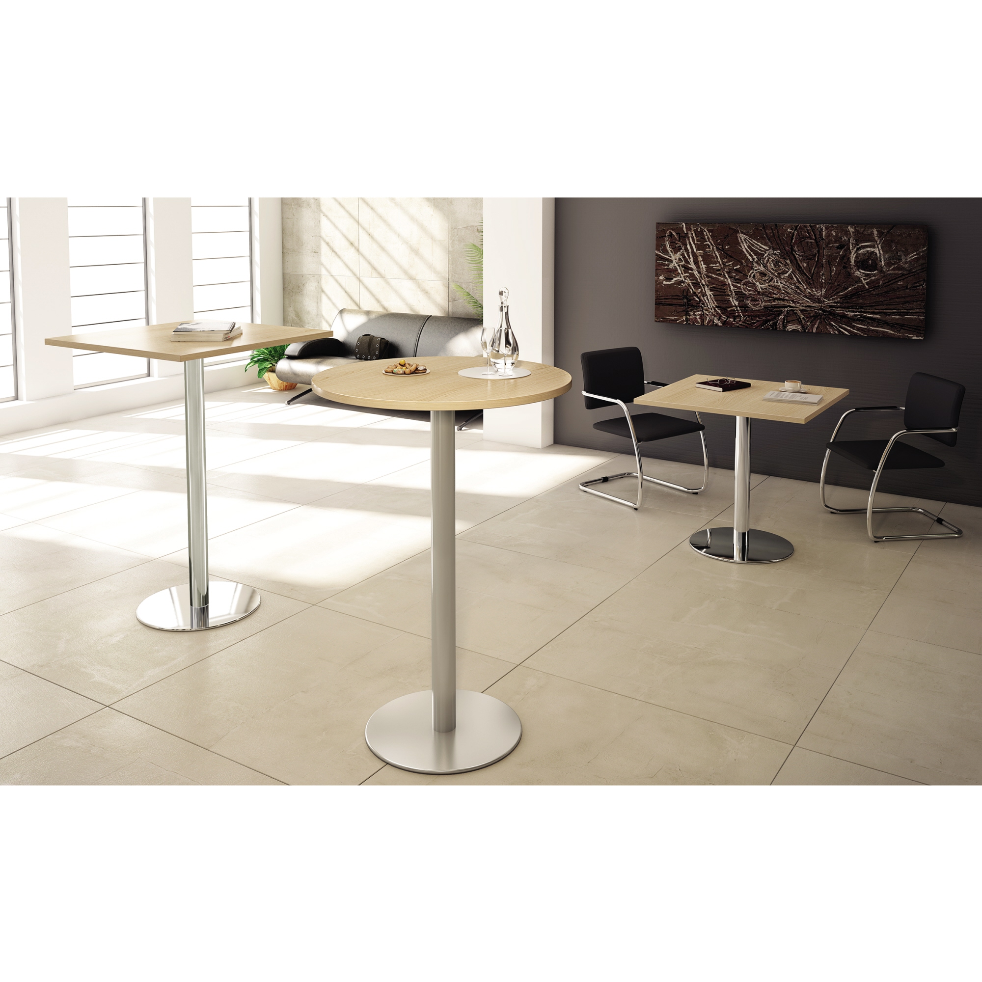 Hammerbacher Konferenztisch 1.000 x 740 mm (Ø x H) Spanplatte Farbe der Tischplatte: buche