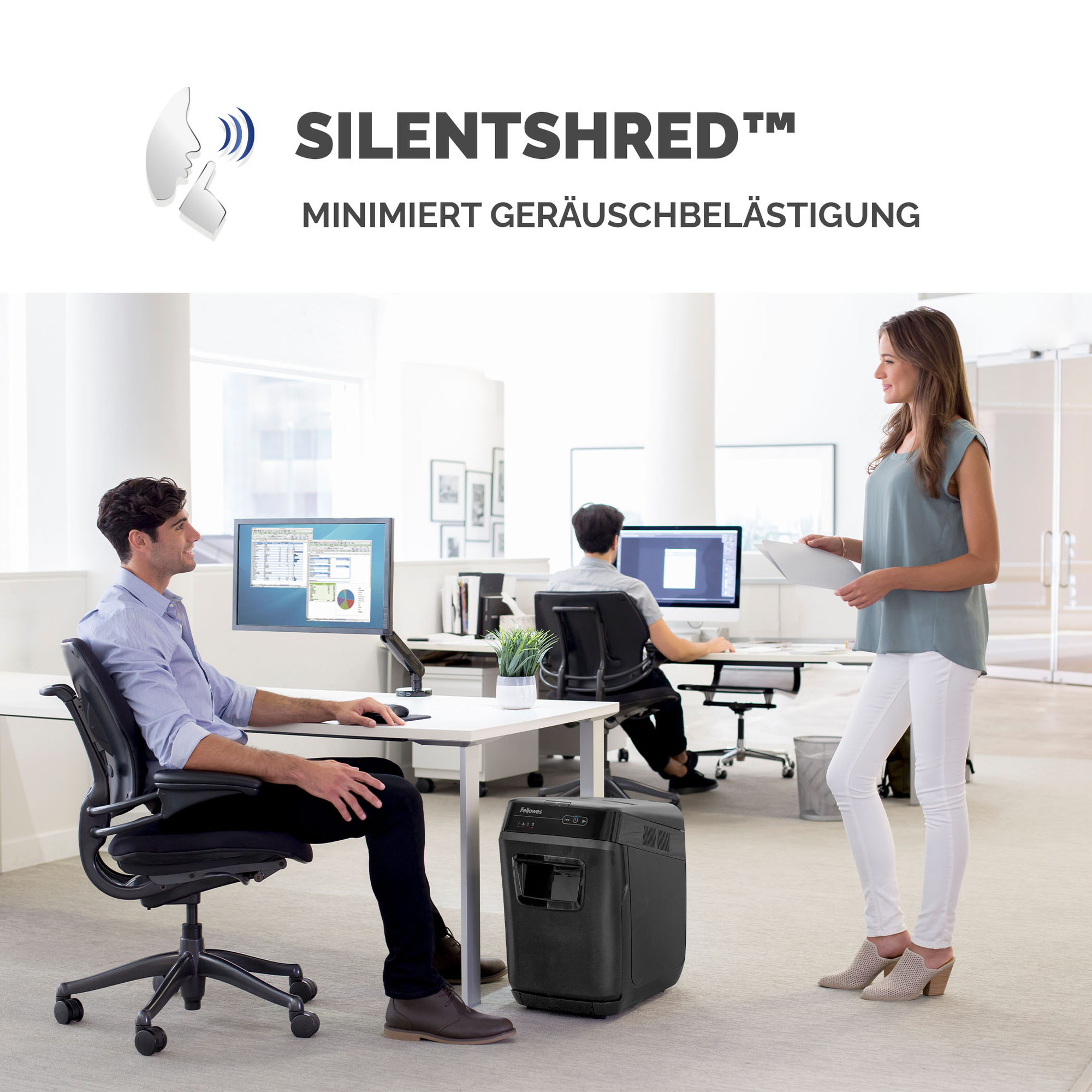 Fellowes® Aktenvernichter AutoMax™ 200C P-4 Papier, Heftklammern, Büroklammern, Kreditkarten, CDs/DVDs Partikelschnitt 10 Bl. manuell, 200 Bl. automatisch schwarz