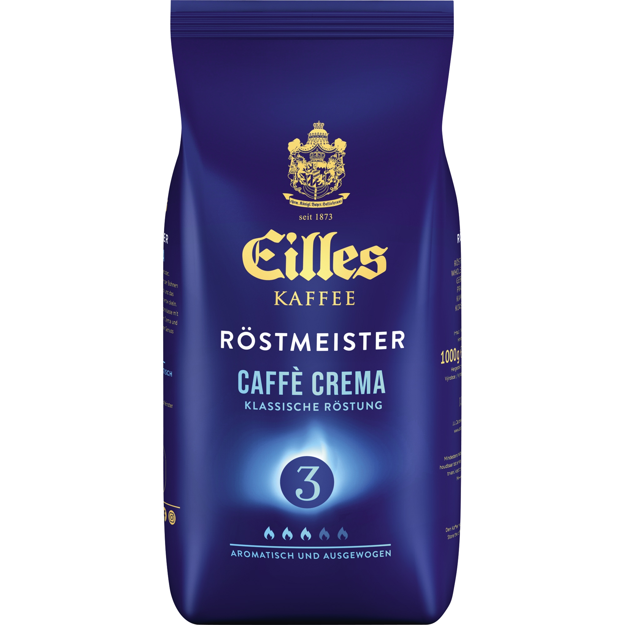 Eilles Kaffee RÖSTMEISTER Caffè Crema harmonisch, aromatisch, vollmundig ganze Bohne 1.000 g/Pack.