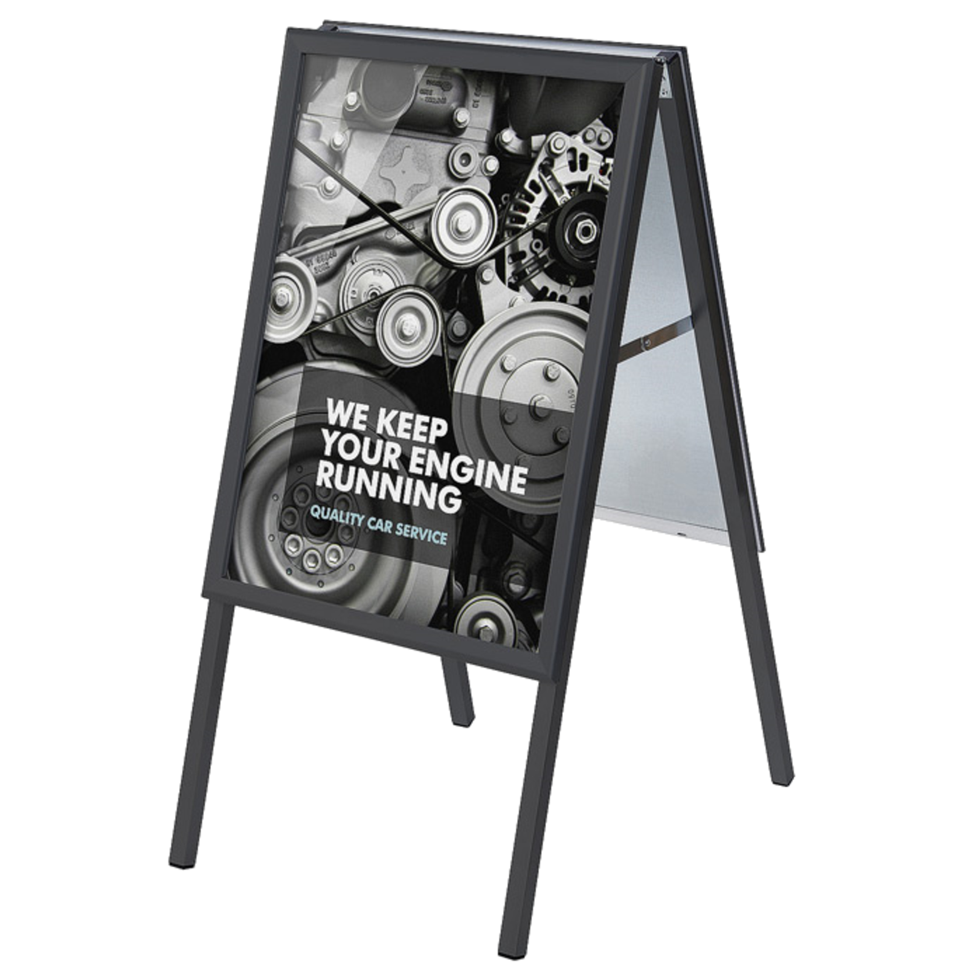 Showdown® Displays Kundenstopper 54,5 x 99,9 x 74,4 cm (B x H x T) Aluminium schwarz