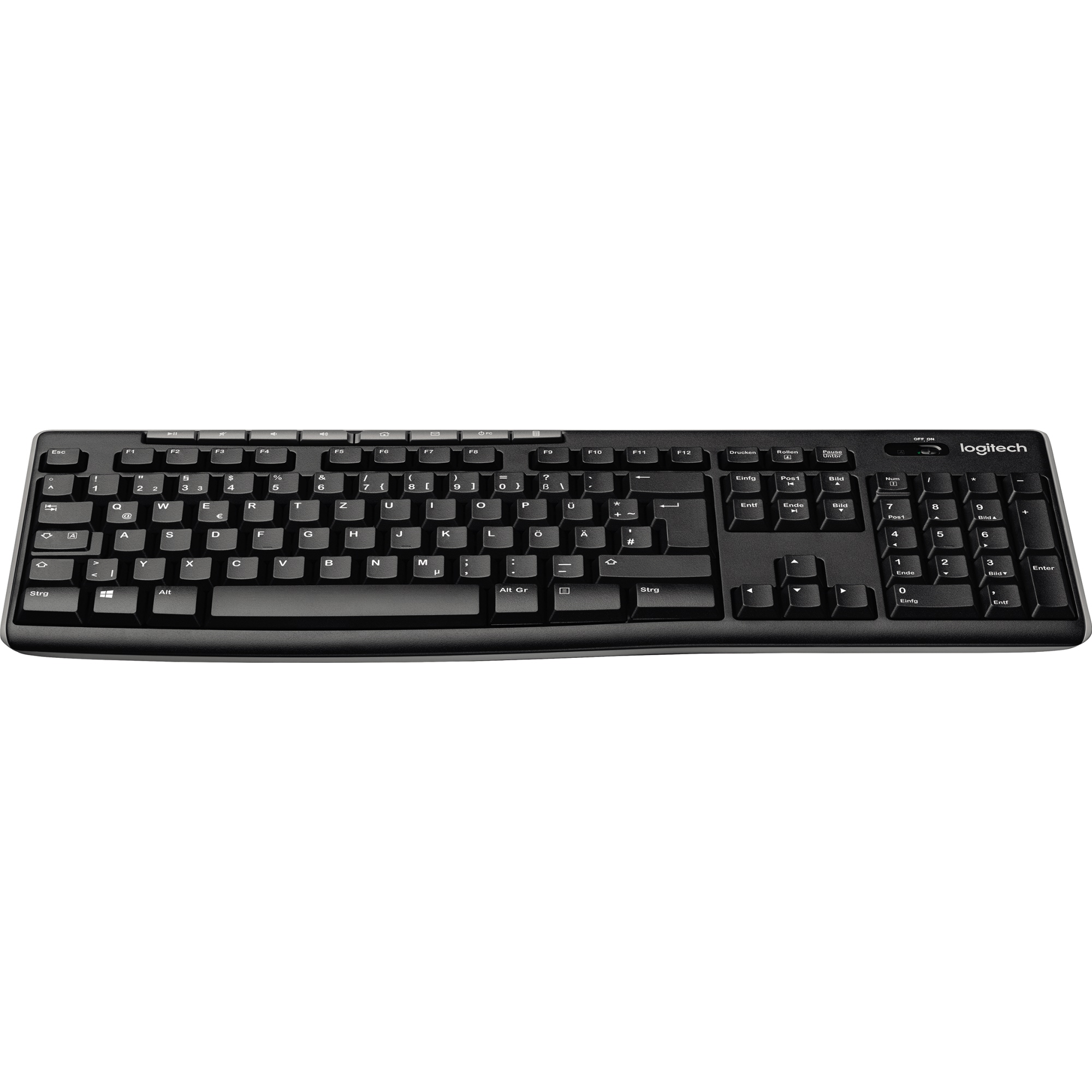 Logitech Tastatur K270 USB-A bis 10m inkl. Unifying Empfänger schwarz