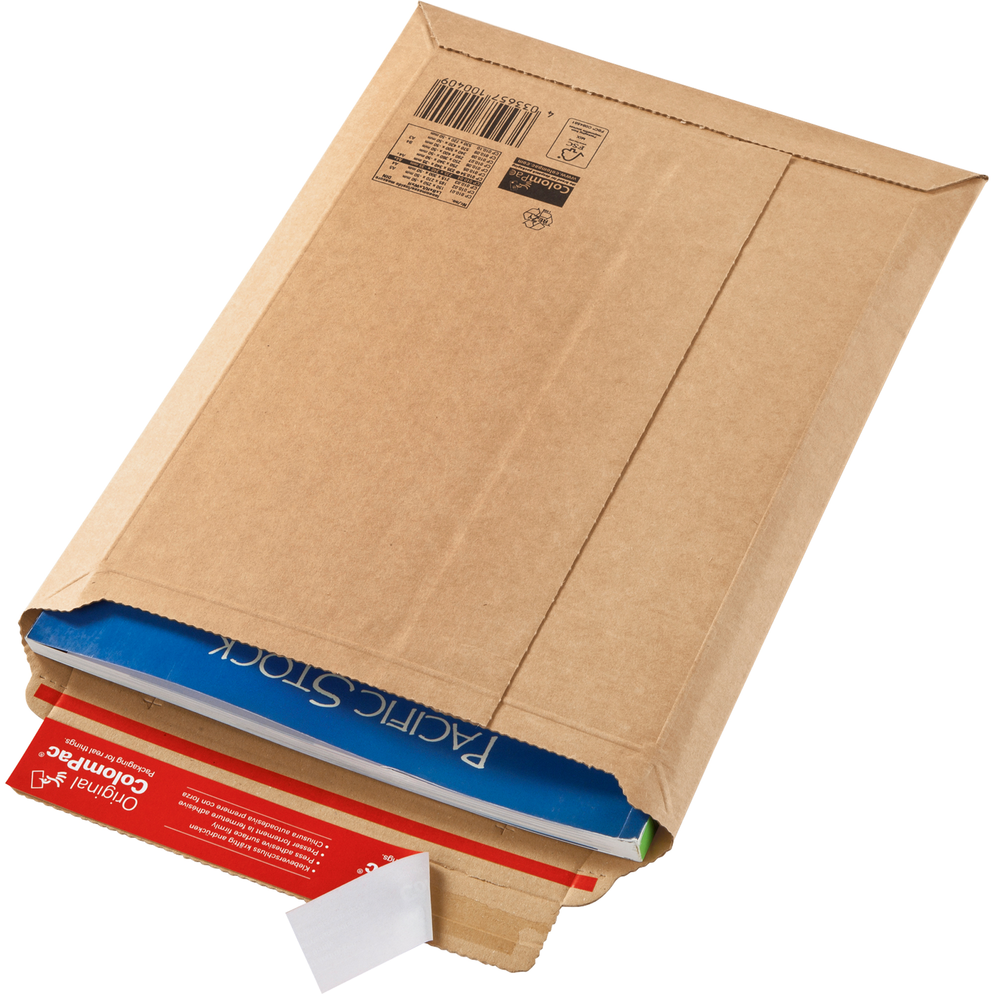 ColomPac® Versandtasche Rigid Plus 150 x 250 x -50 mm (B x H x T) mit Haftklebung ohne Fenster braun 100 St./Pack.