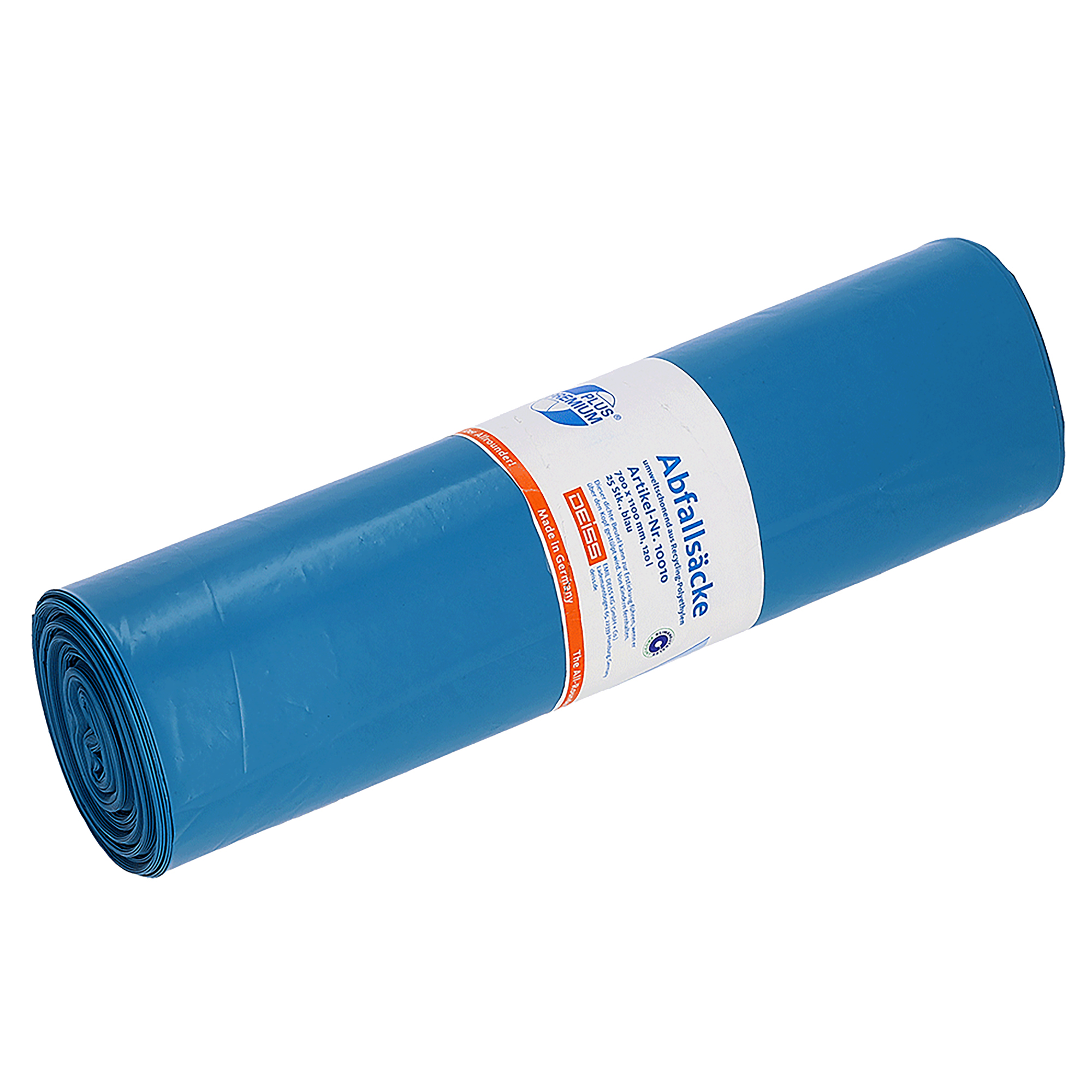 PREMIUM PLUS Müllsack Der Allrounder! 70 x 110 cm (B x H) 120l LDPE, 95,8 % recycelt blau 25 St./Pack.