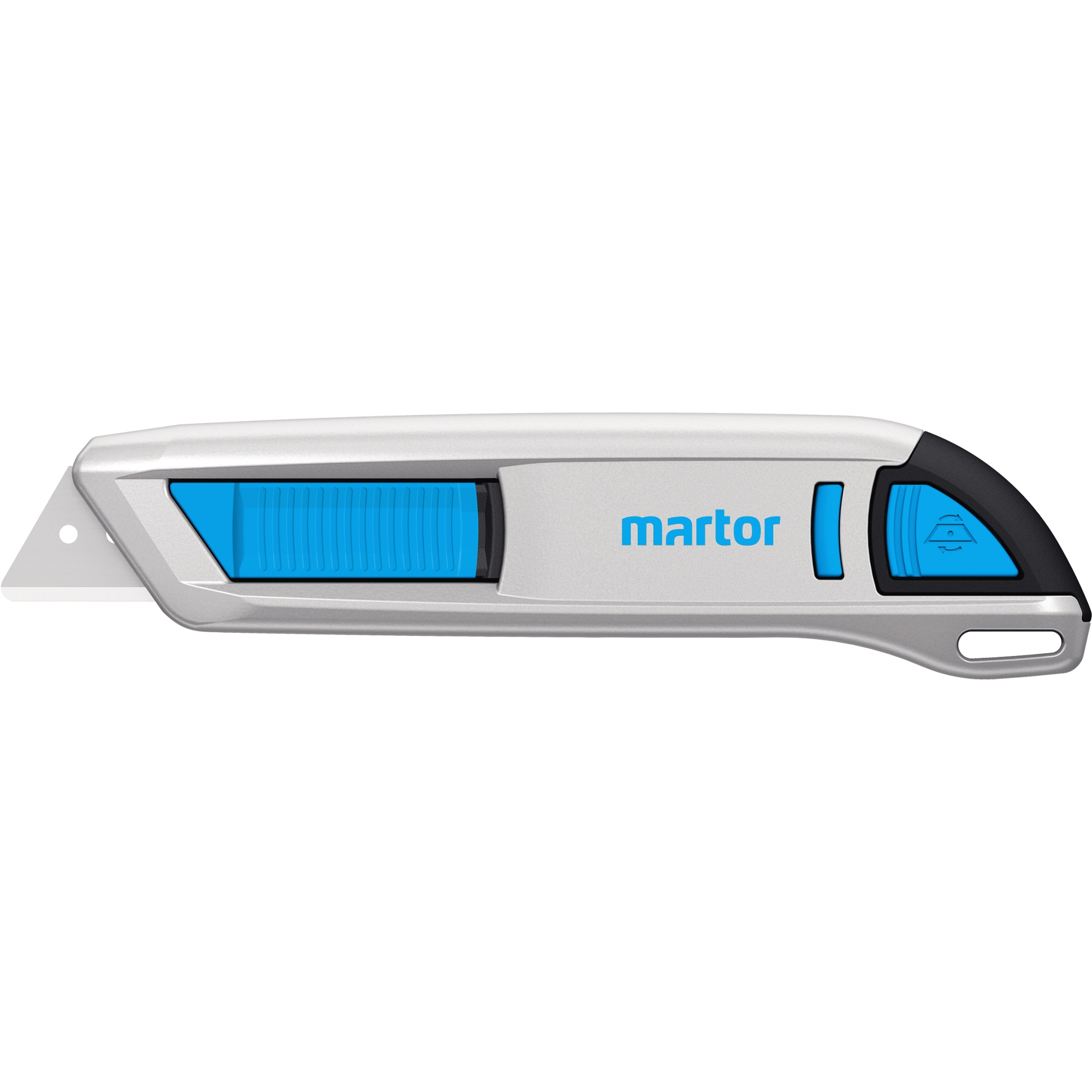 MARTOR Sicherheitsmesser SECUNORM 500 Mehrweg 19mm 17mm 1 Glied nicht zusammenklappbar Bandstahl nicht rostfrei silber/schwarz/cyan