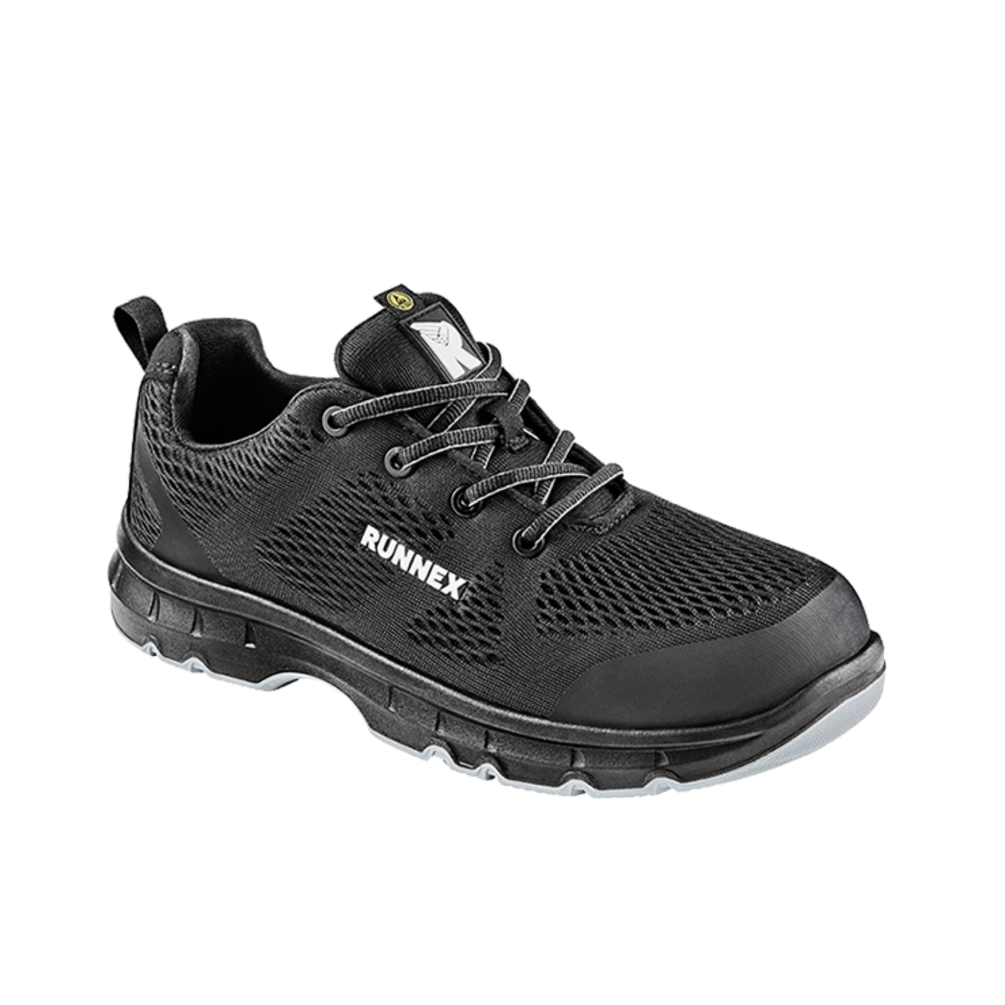 RUNNEX® Sicherheitsschuhe FlexStar 36 S1 Microfasermaterial/atmungsaktives Mesh/TPU-Besätze schwarz/grau