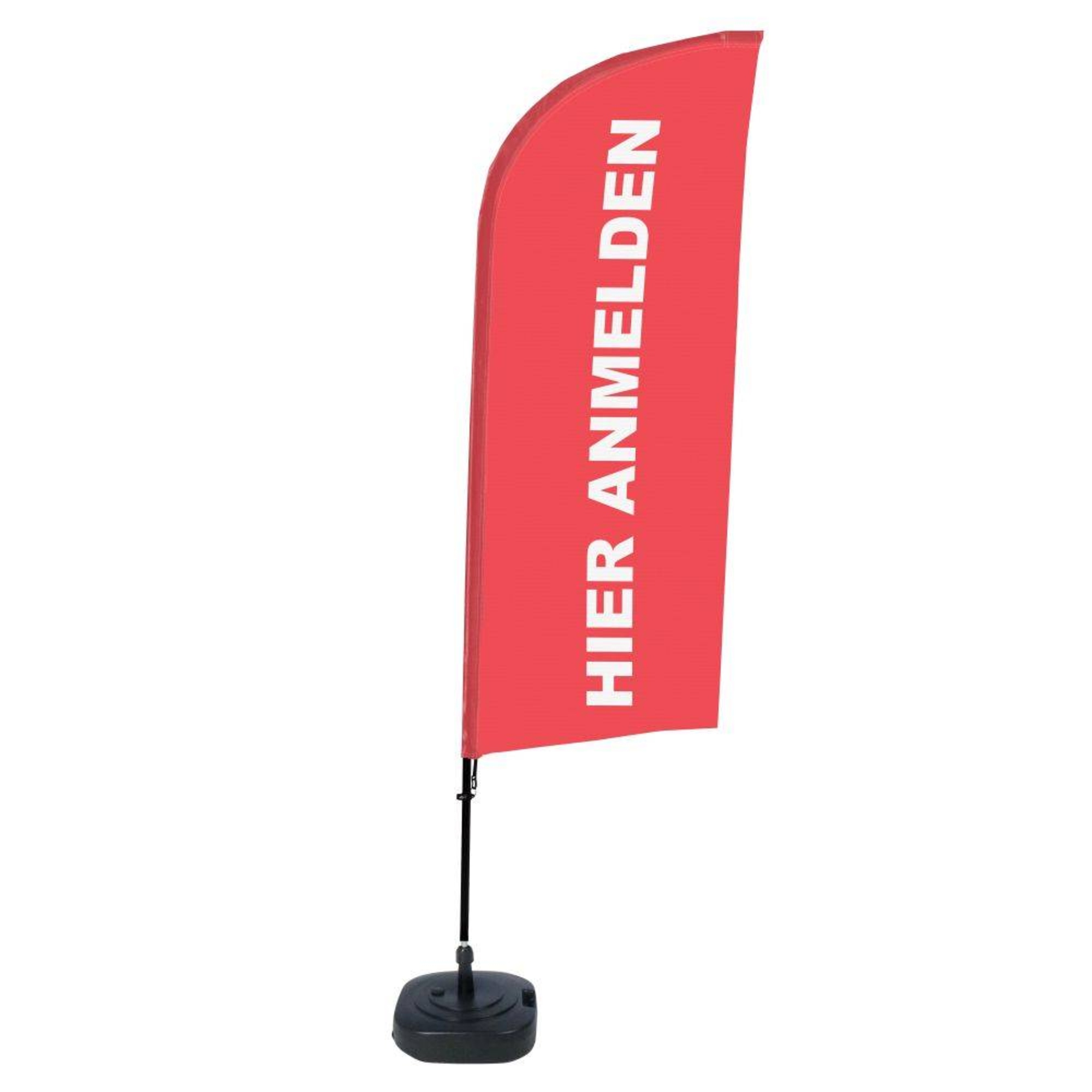 Showdown® Displays Werbesegel 110,5 x 330 x 48 cm (B x H x T) mit Aufdruck 100 % Polyester rot