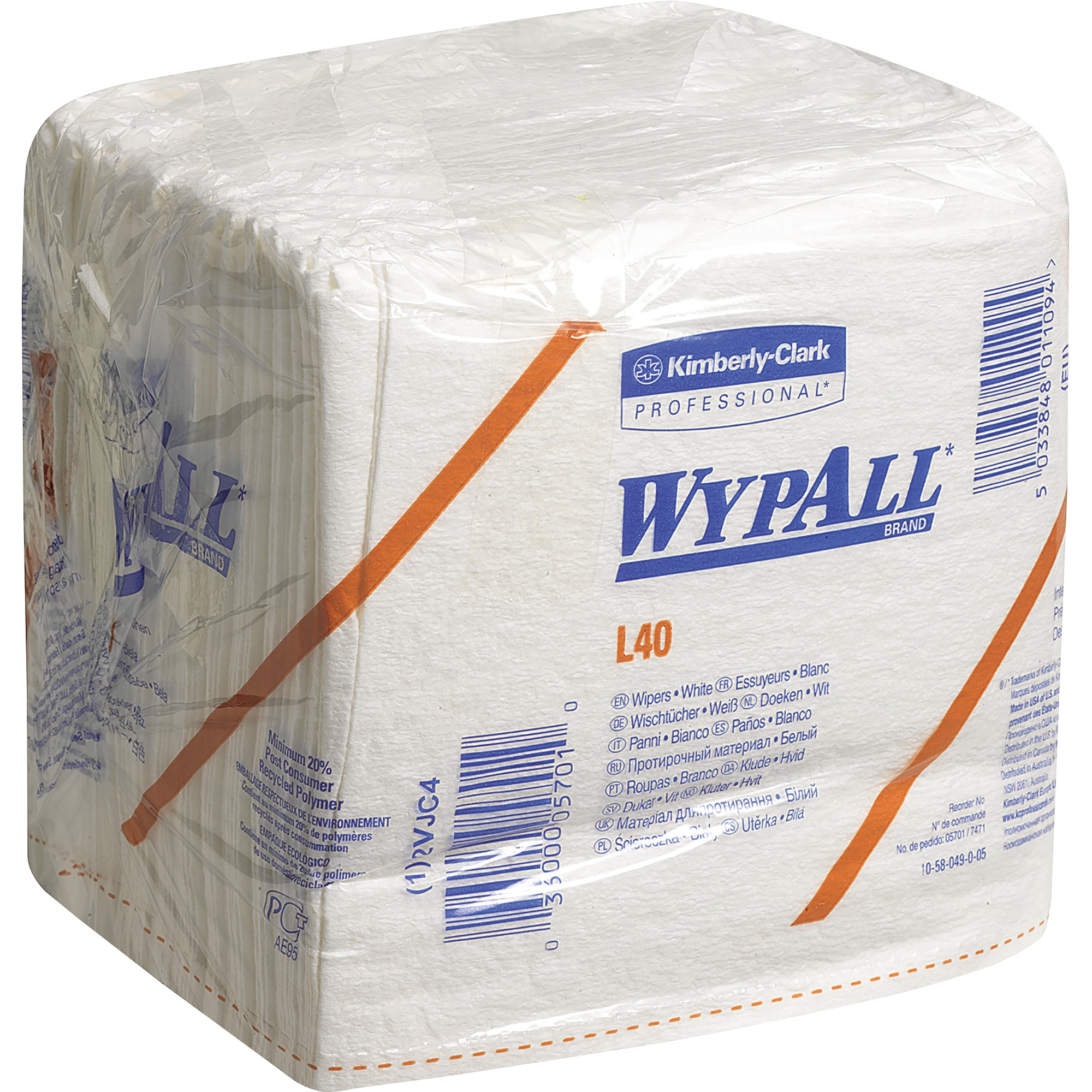 WYPALL* Wischtücher L40 31,8 x 30,5 cm (B x L) Zellstoff/Latex weiß 56 St./Pack.