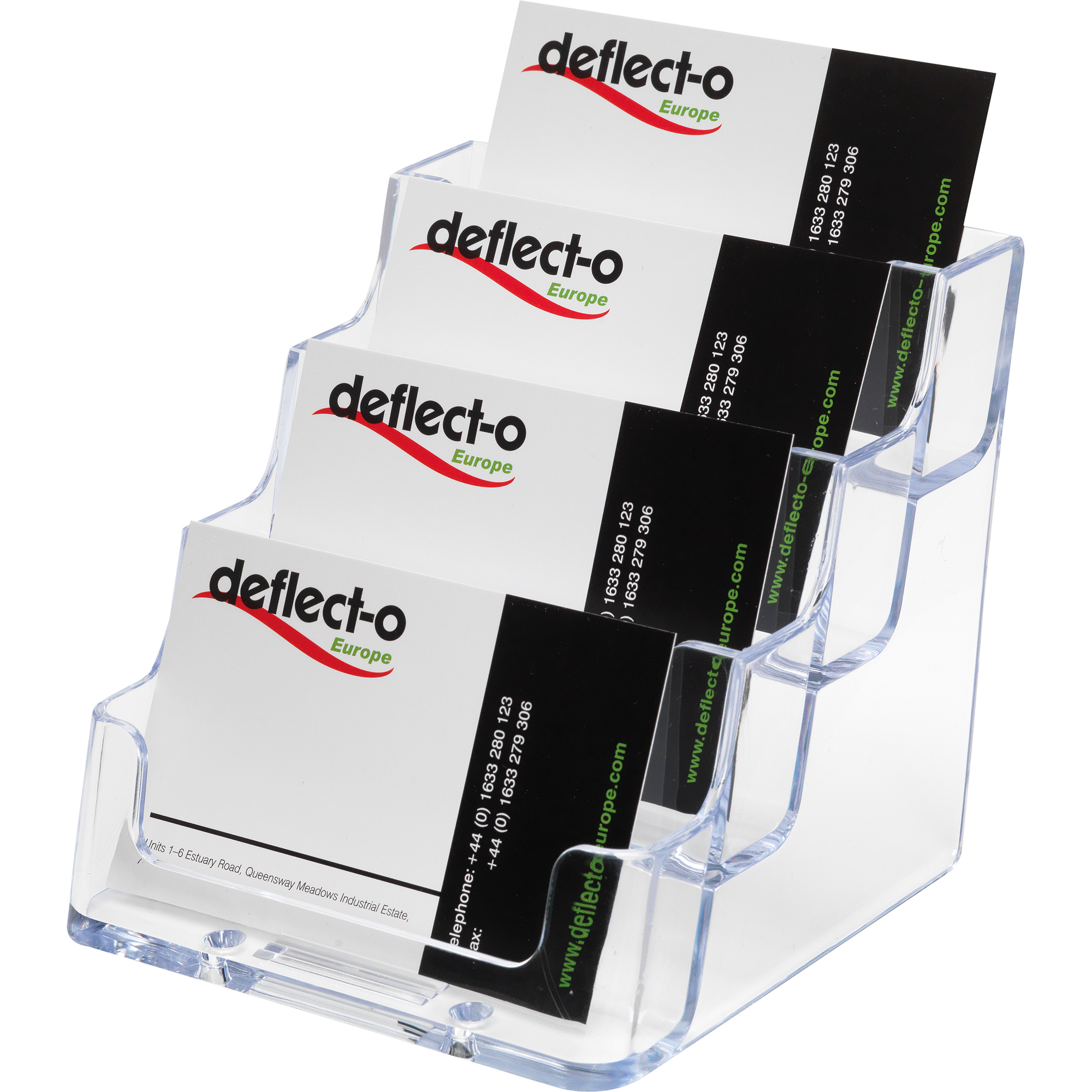 Deflecto® Visitenkartenständer nicht gefüllt 200 Karten Polystyrol transparent