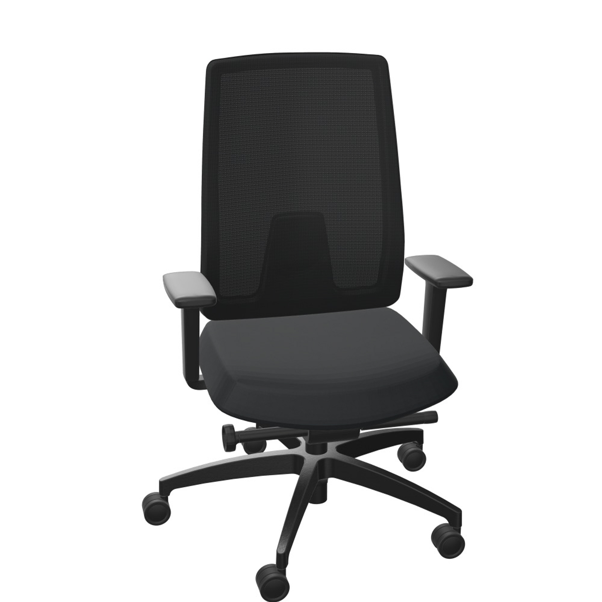 Dauphin Bürodrehstuhl Indeed mesh 40-52cm Synchronmechanik Rolle weich gebremst (für Hartboden) Kunststoff schwarz